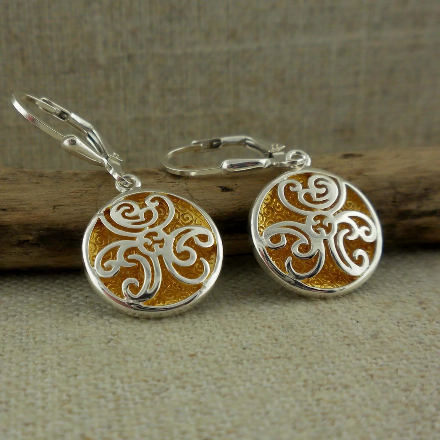 Celtic Spiral Faerie Pool Earrings by Keith Jack
