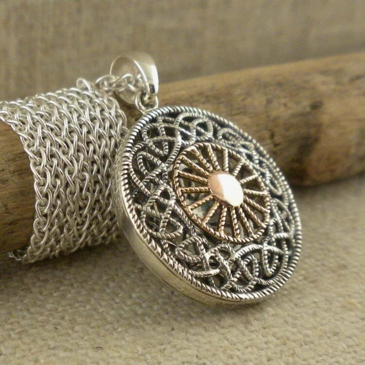 Sun Wheel Ashen Rose Pendant