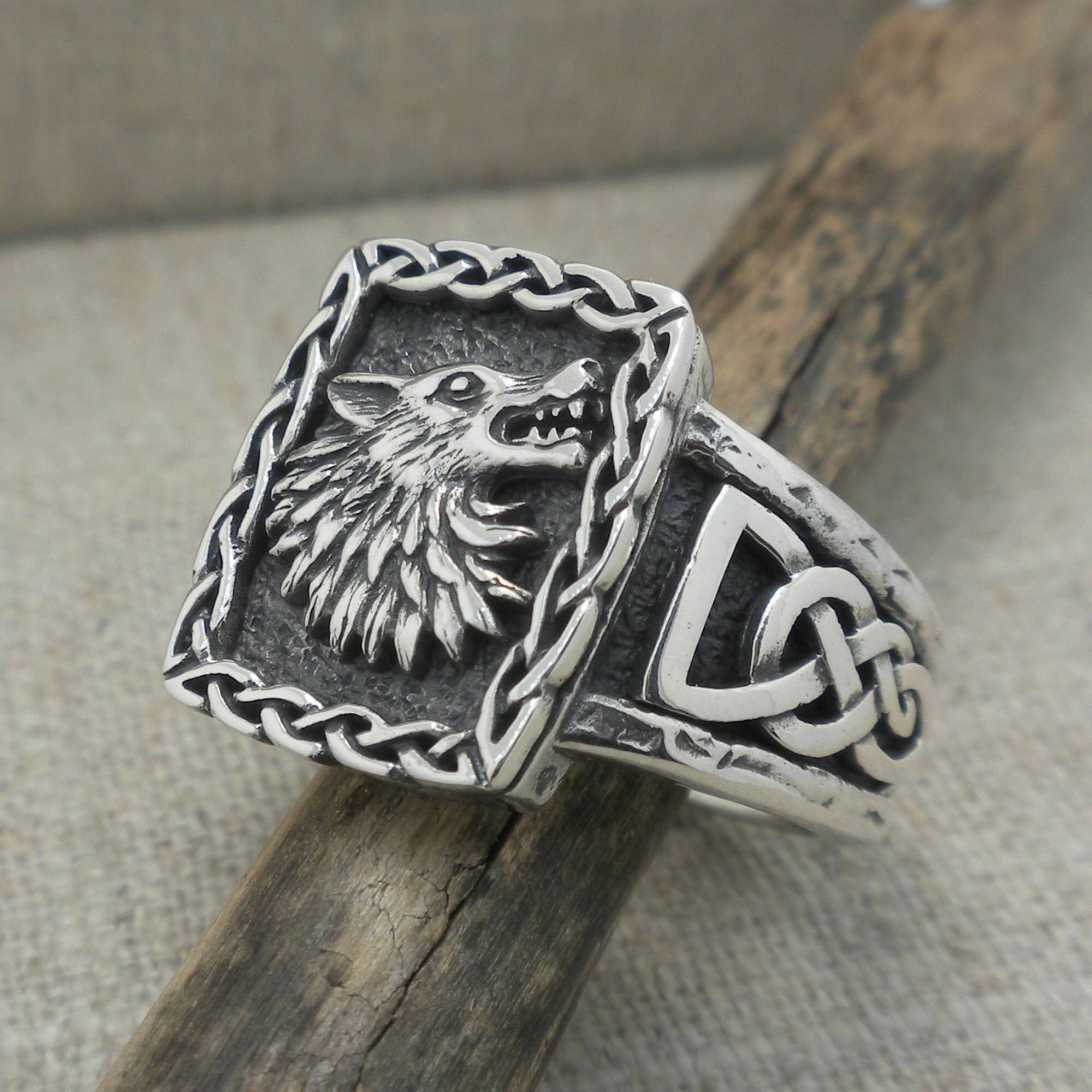 Sterling Silver Wolf ring by Keith Jack