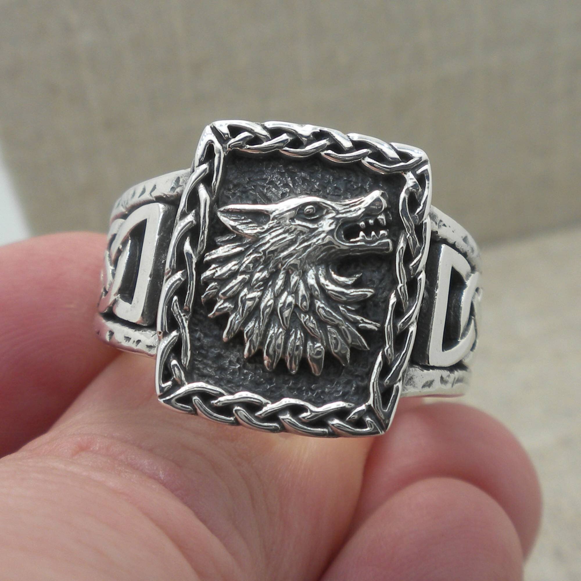 10mm Vintage Viking Celtic Knot Warrior Wolf Ring Men's Vintage Punk Wolf  Totem Stainless Steel Ring Hip Hop Rock Rider Jewelry | Fruugo MY
