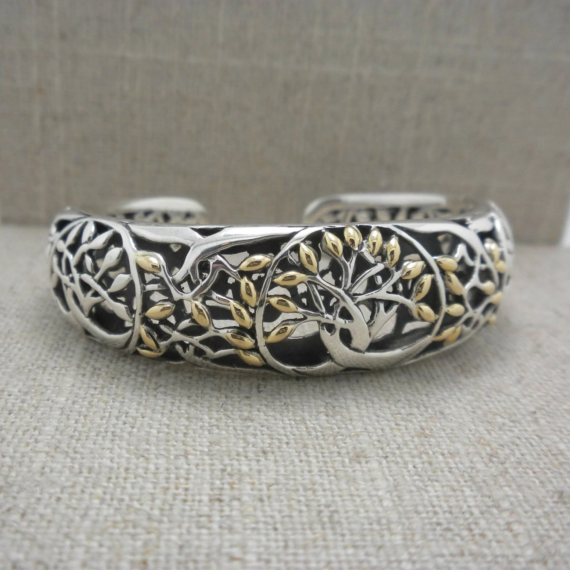 Sterling Silver  &amp; 18K Tree of Life Bracelet