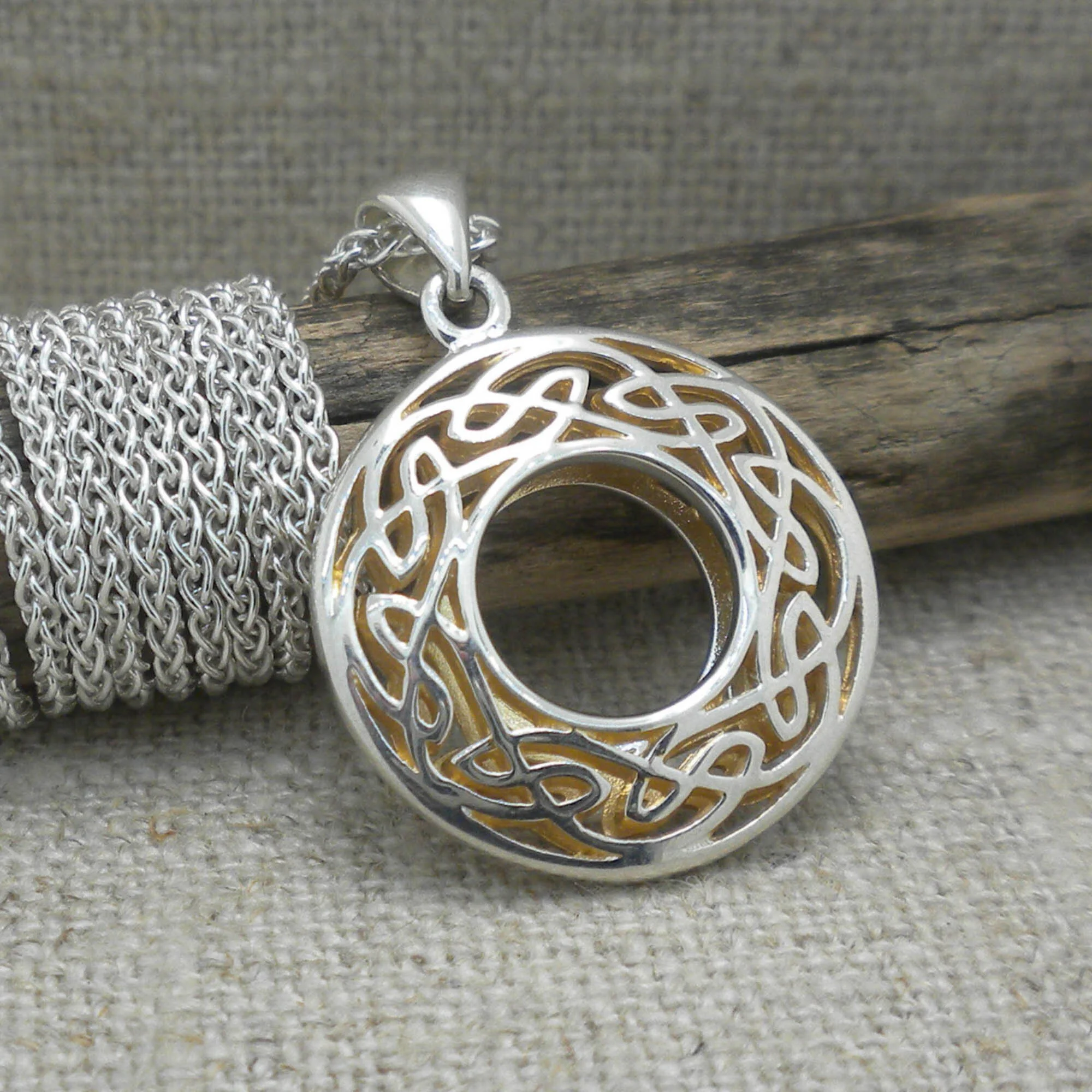 Celtic Window to the Soul Small Round Pendant