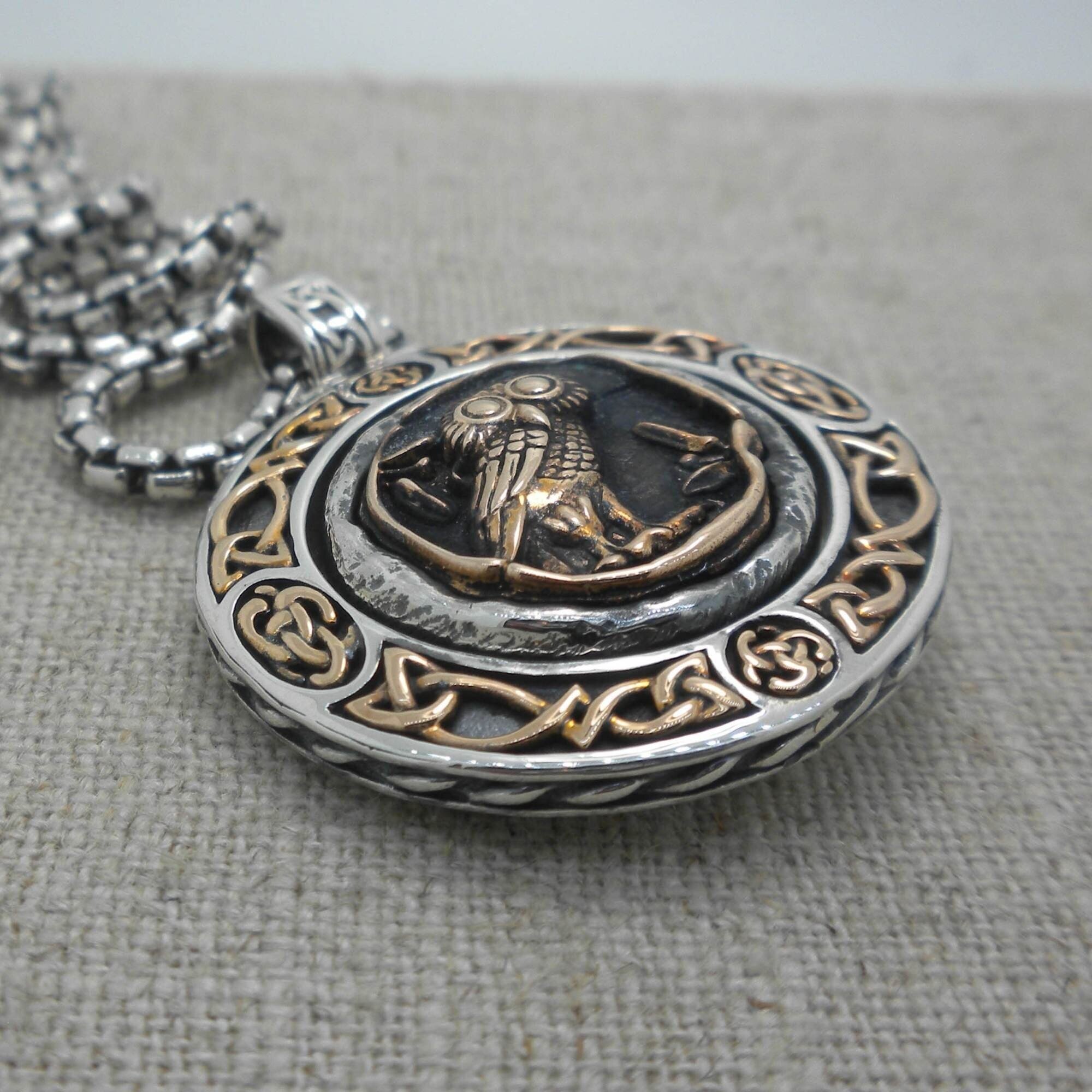 Bronze and Sterling Silver Wisdom of the Warrior Coin Pendant