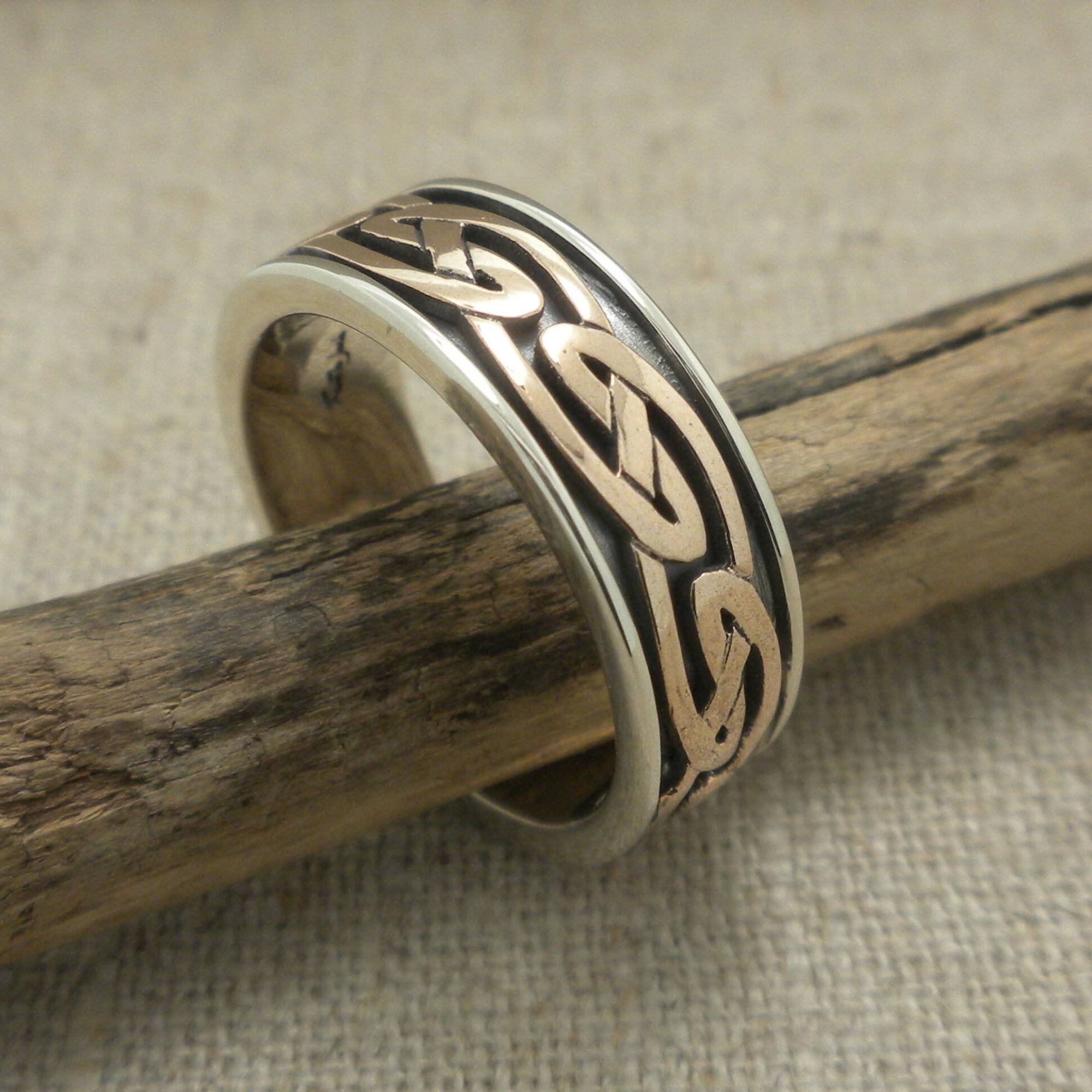 Bronze and Sterling Silver Eternity Knot Ring — Basil-Ltd: Irish & Celtic