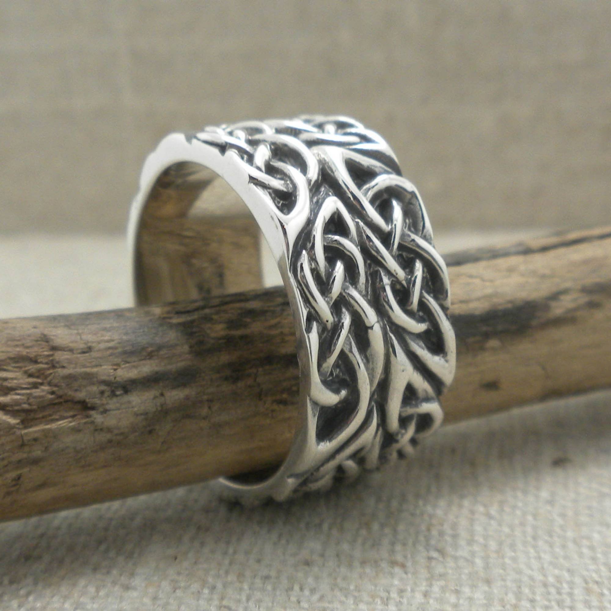 10 mm Sterling Silver Celtic Wedding Ring