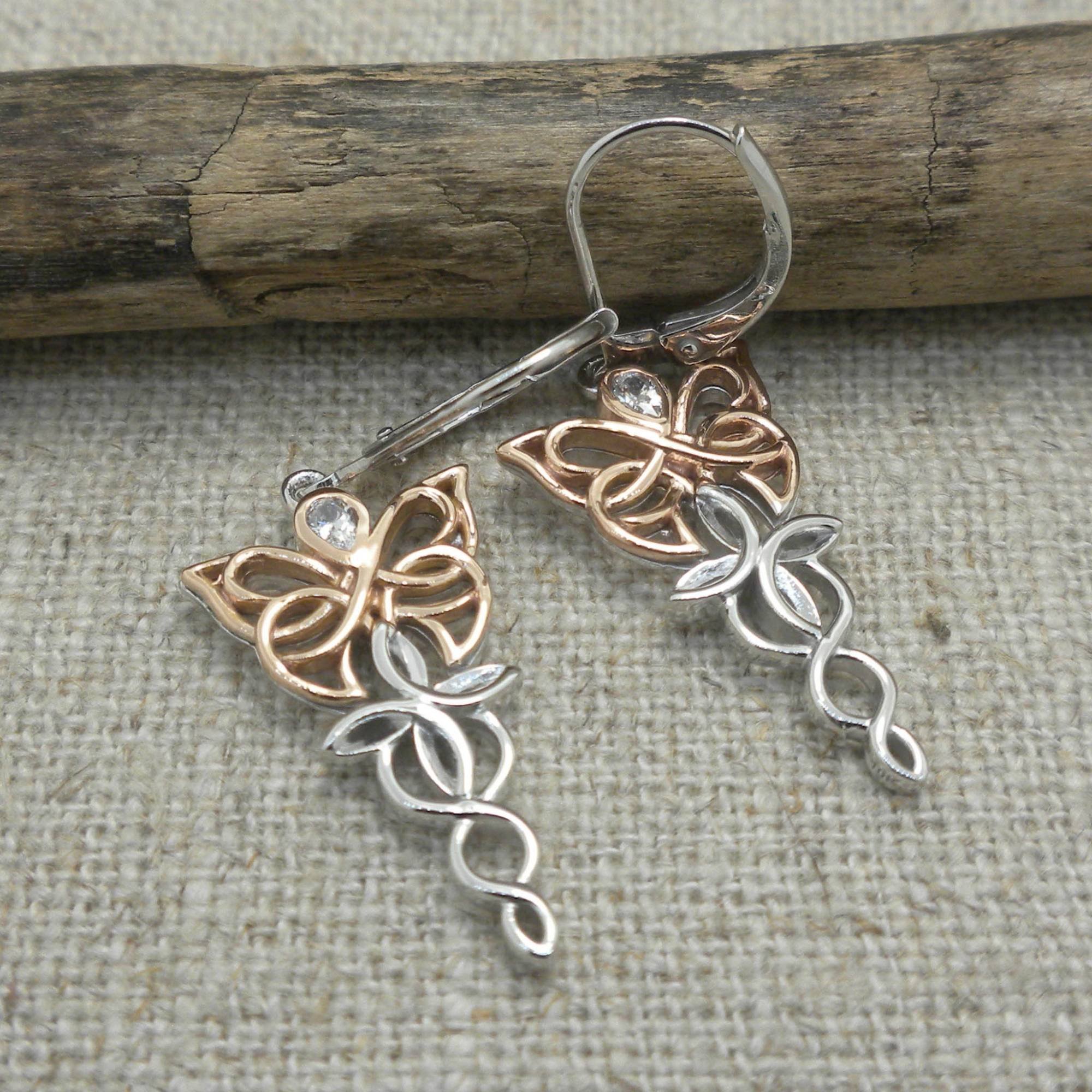 Silver and Rose Gold Earrings