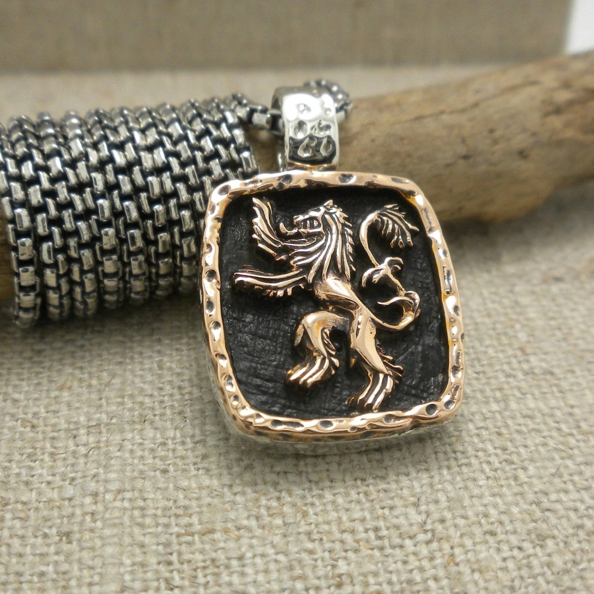 Sterling Silver and Bronze Scottish Rampant Pendant