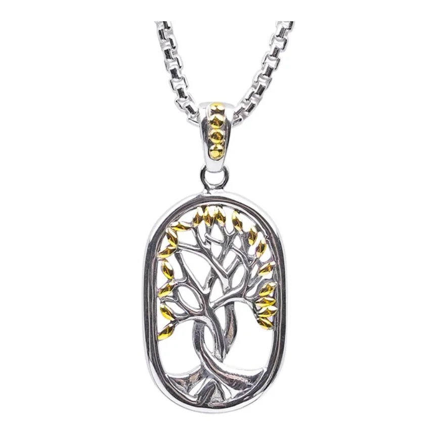 Celtic Tree of Life Pendant in Sterling Silver & 18K