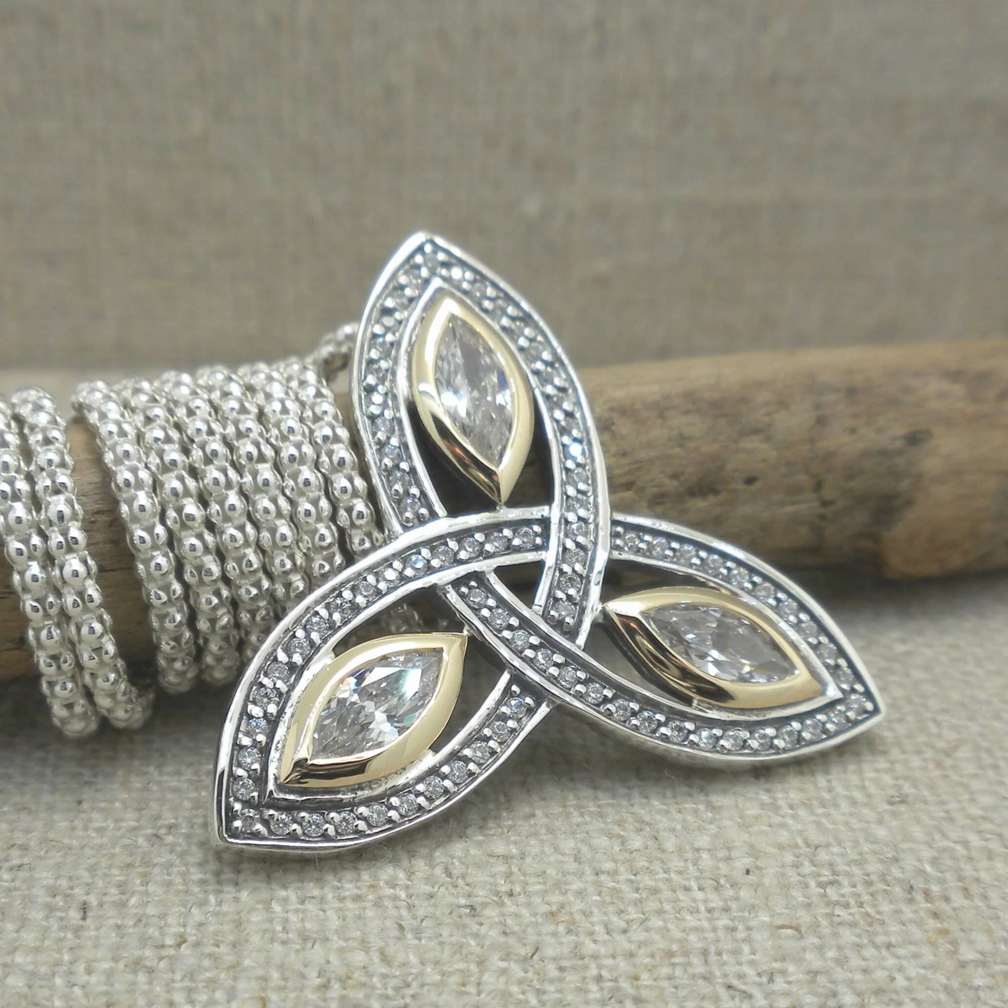 Celtic Trinity Knot with Marquise CZs