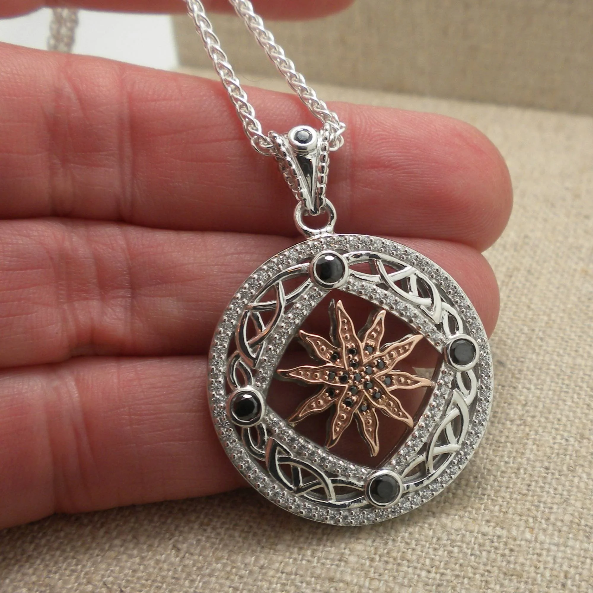Silver and 10K Rose Gold Freyr Pendant