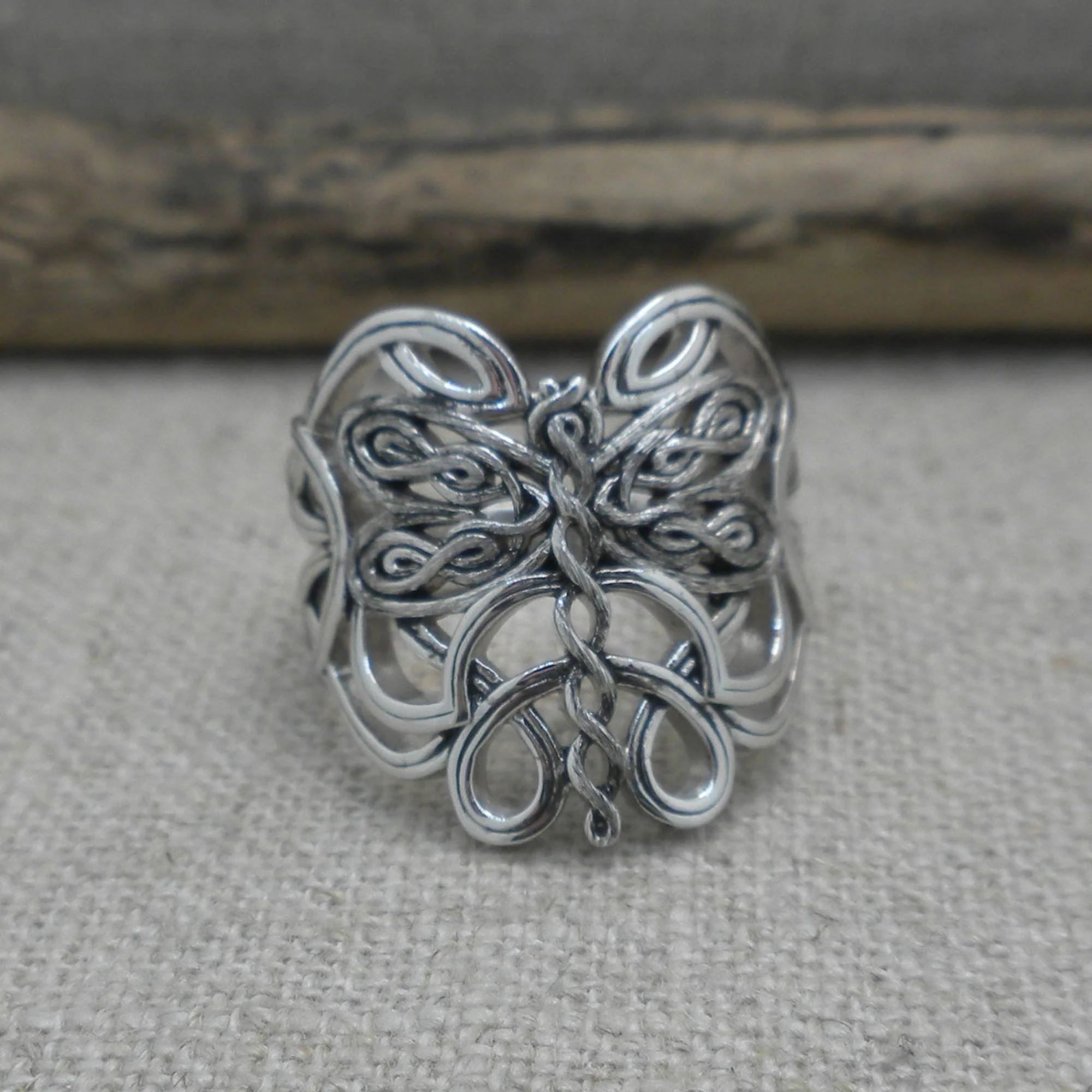 Sterling Silver Celtic Dragonfly Ring