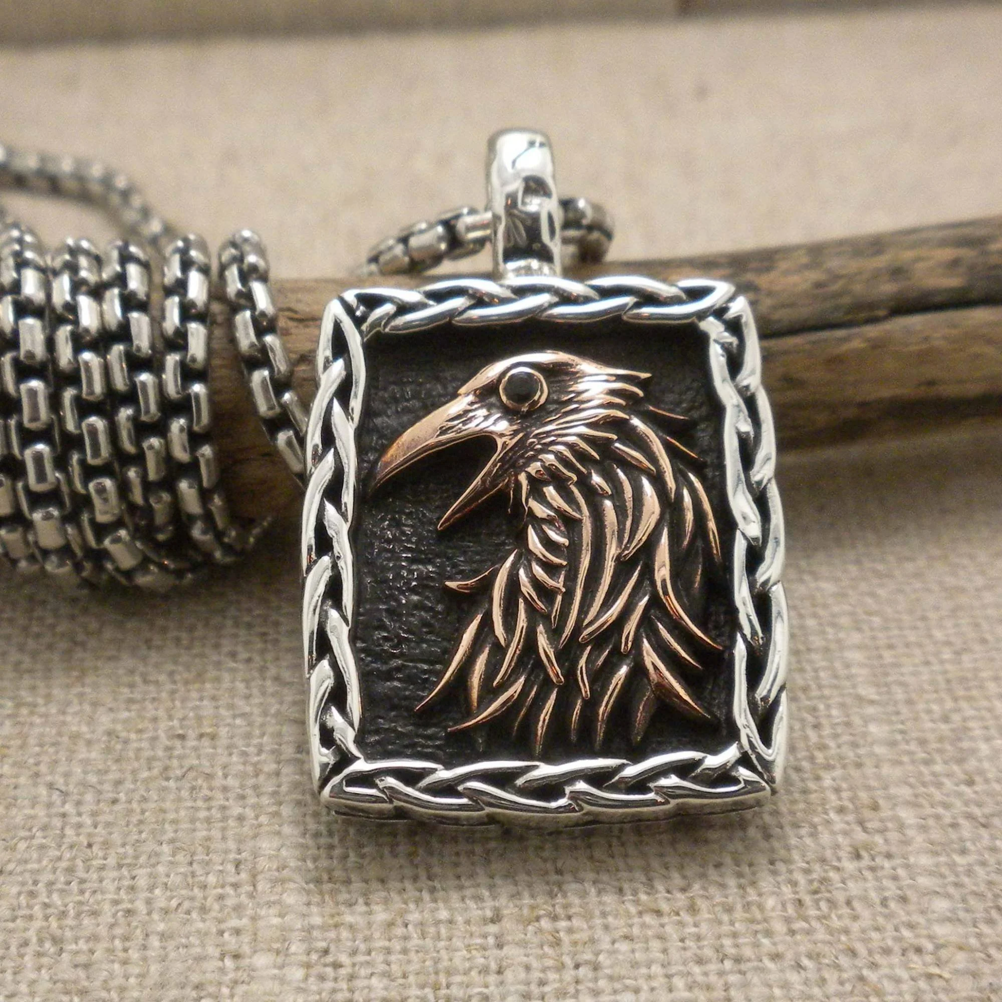 Medium  Wild Souls Raven Pendant by Keith Jack