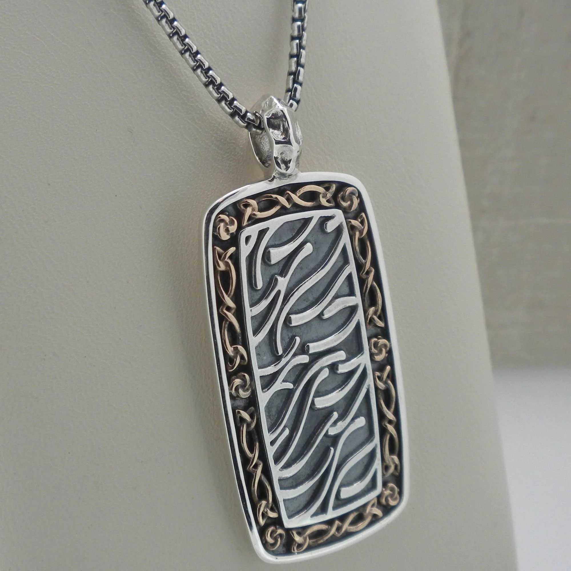 Large Sterling Silver & Bronze Cernunnos God of the Wild Pendant