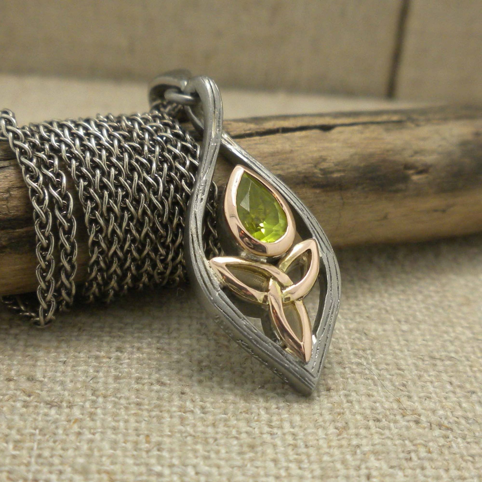 Small Guardian Angel Peridot Pendant