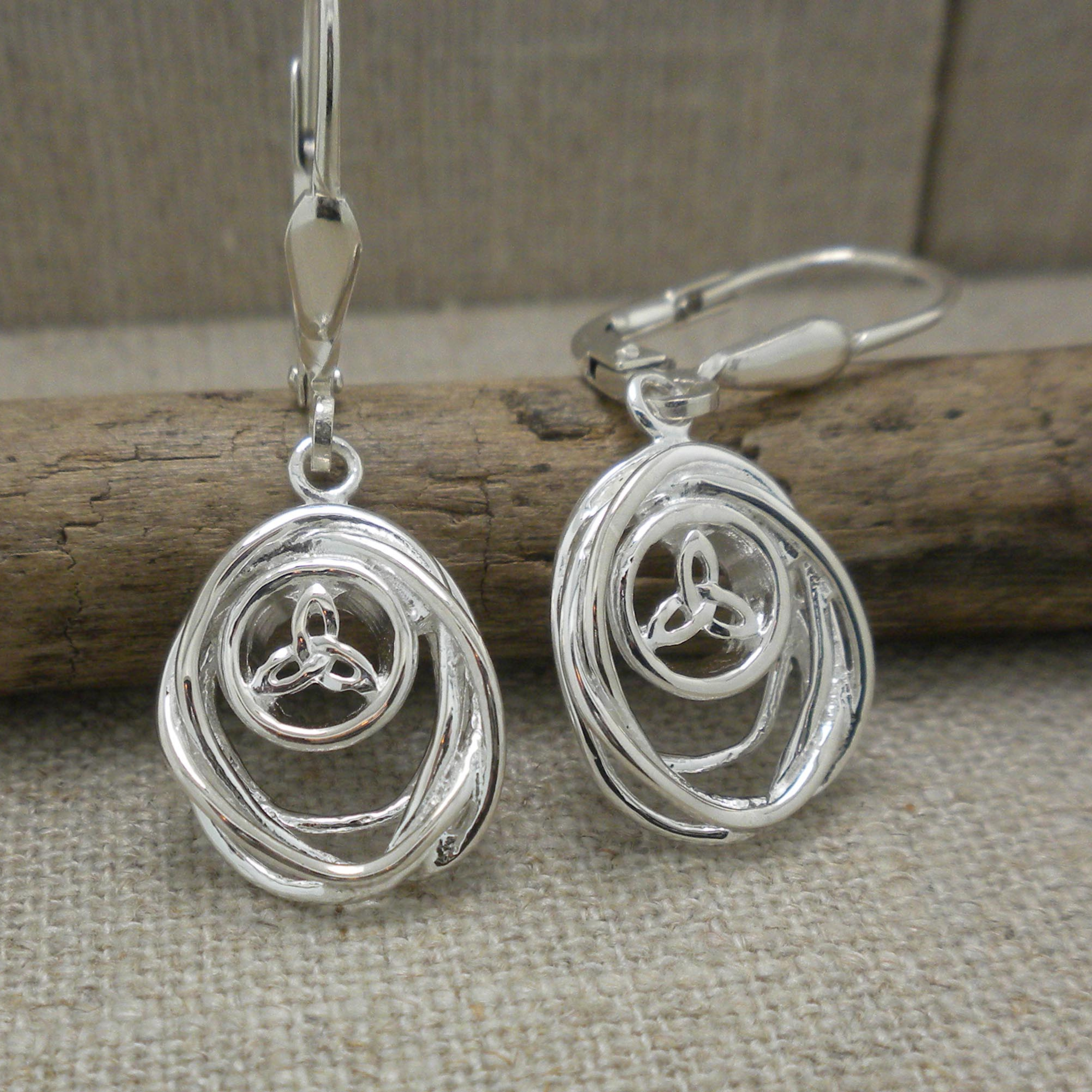 Sterling Silver Celtic Cradle of Life Earrings