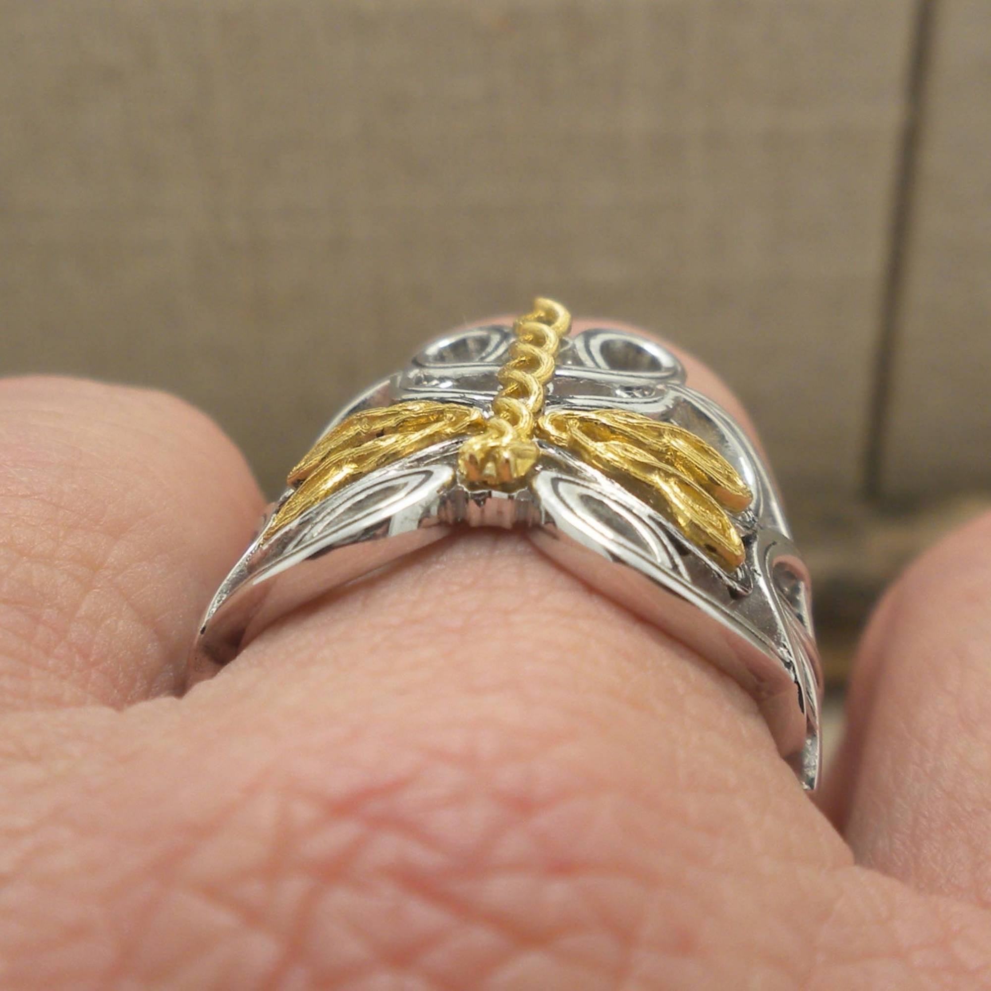 Keith Jack Sterling Silver &amp; 10K Dragonfly Ring