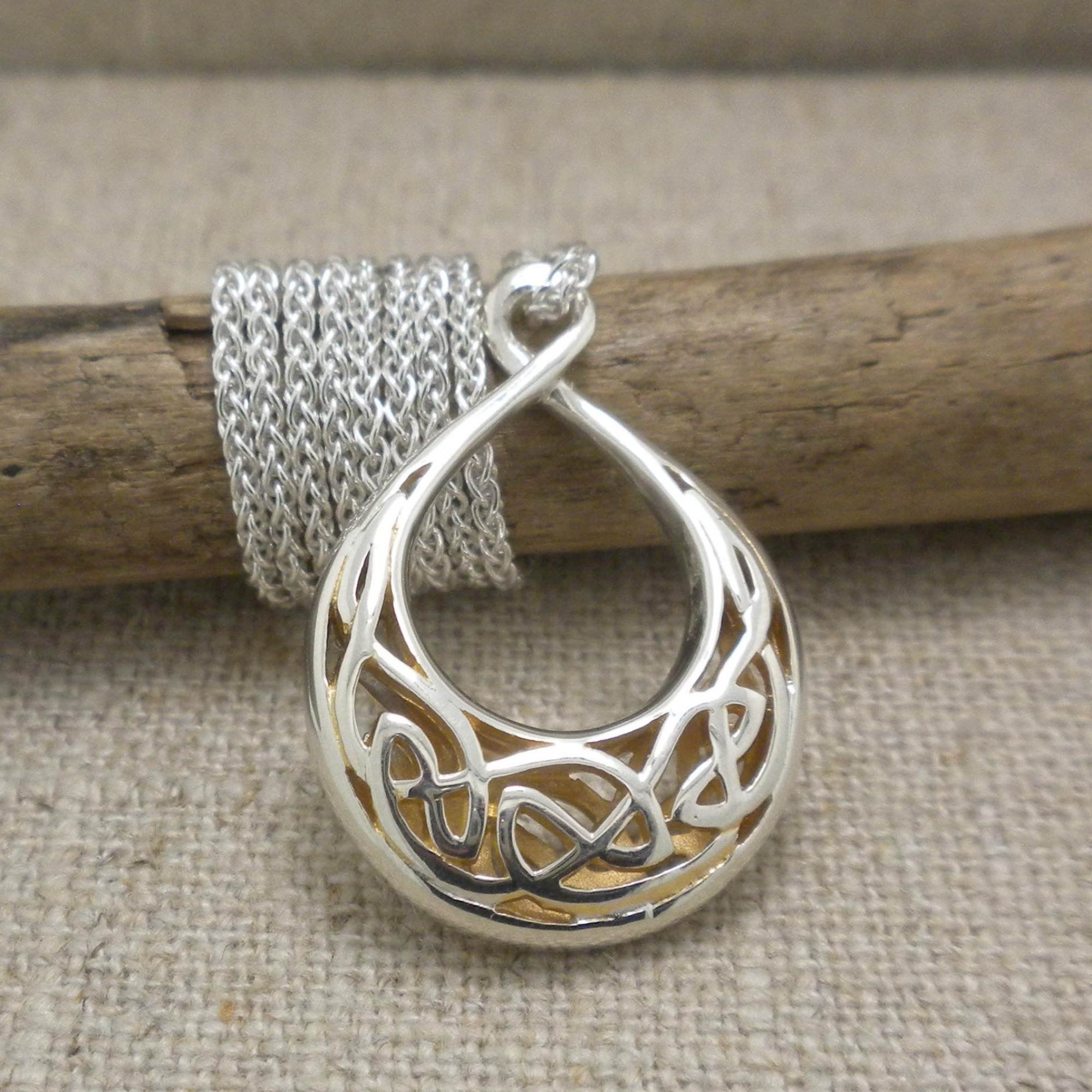 Small Celtic Window to the Soul Teardrop Pendant