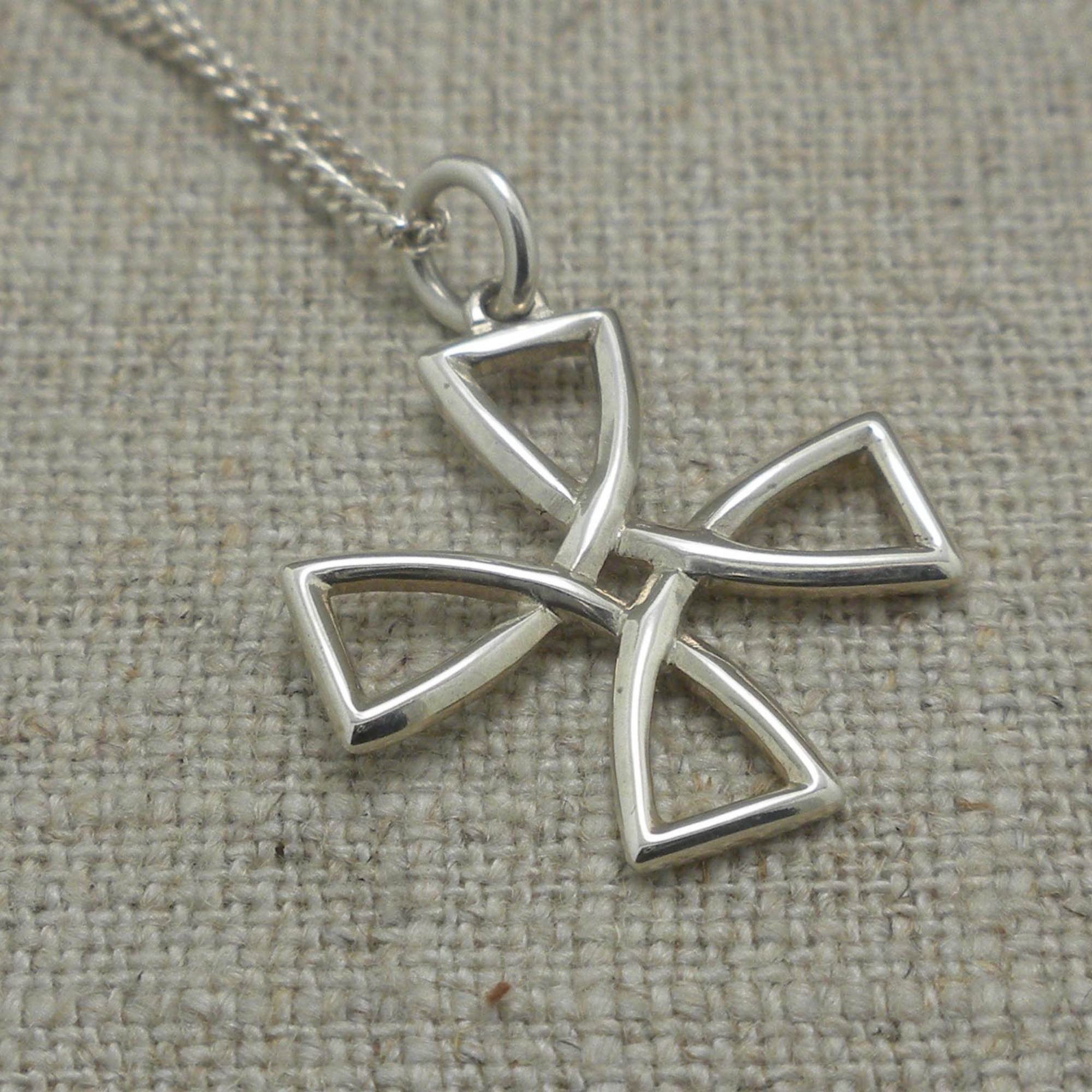 Sterling Silver Celtic White's Cross Irish Made