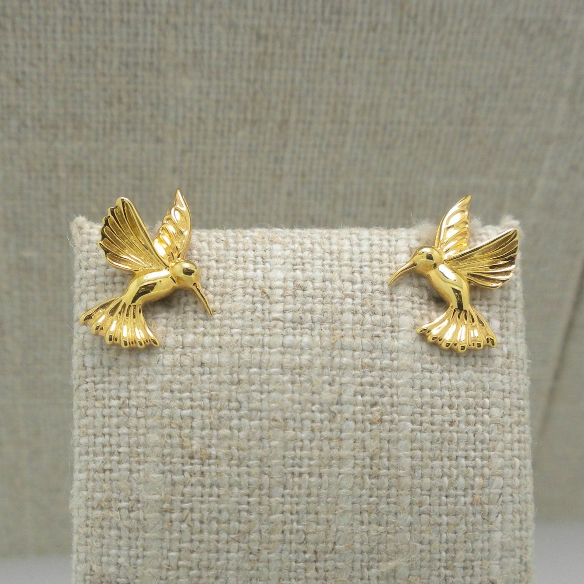10K Hummingbirds Stud Earrings by Keith Jack