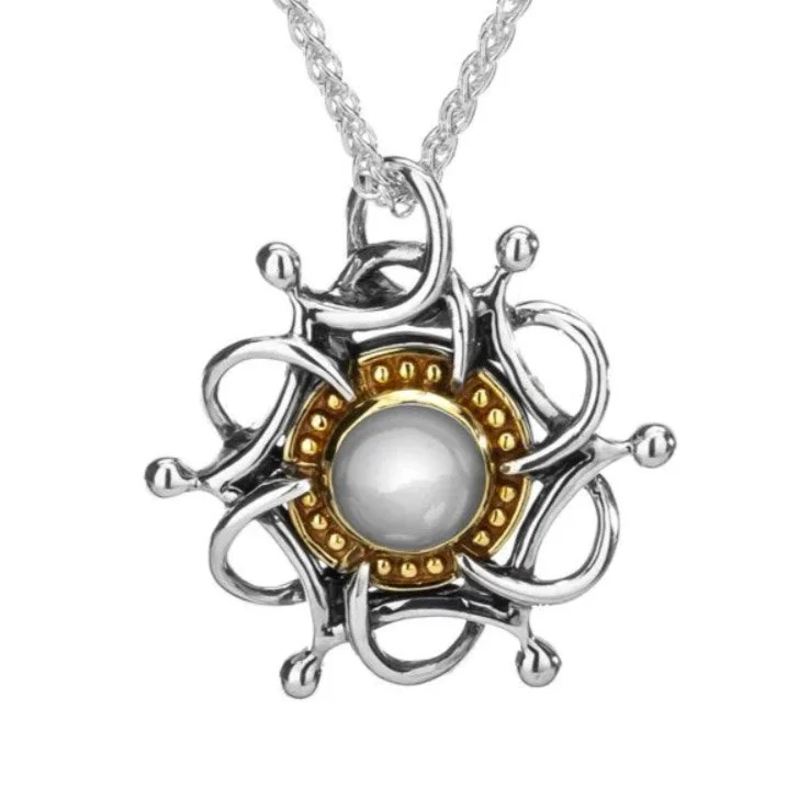 Sterling & 10K Tempest Celtic Pendant by Keith Jack with White Topaz