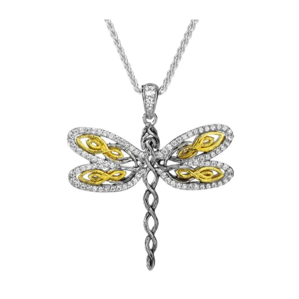 Celtic Dragonfly with 10K Yellow Gold Pendant