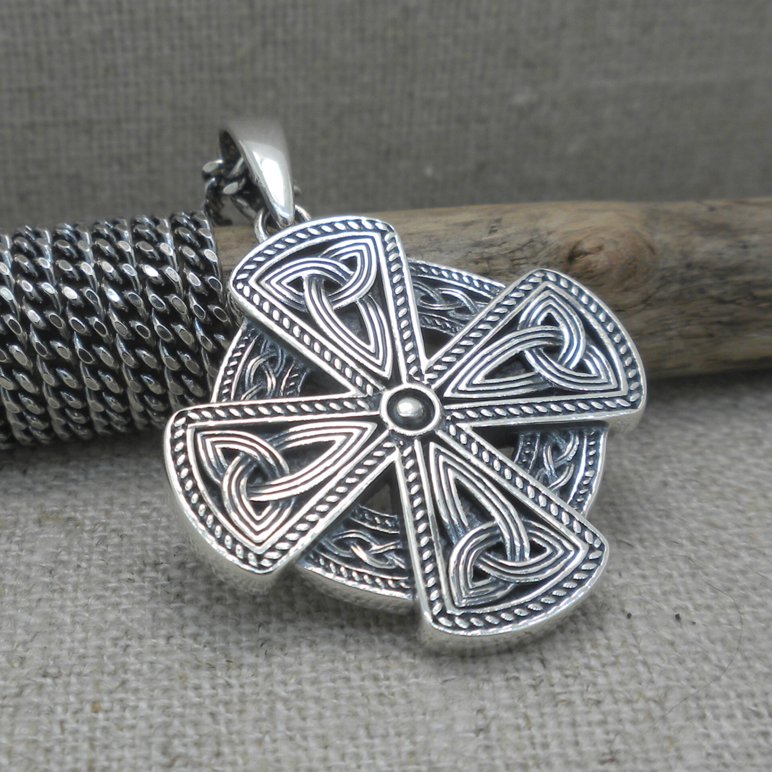 Sterling Silver Trinity Knot Celtic Cross