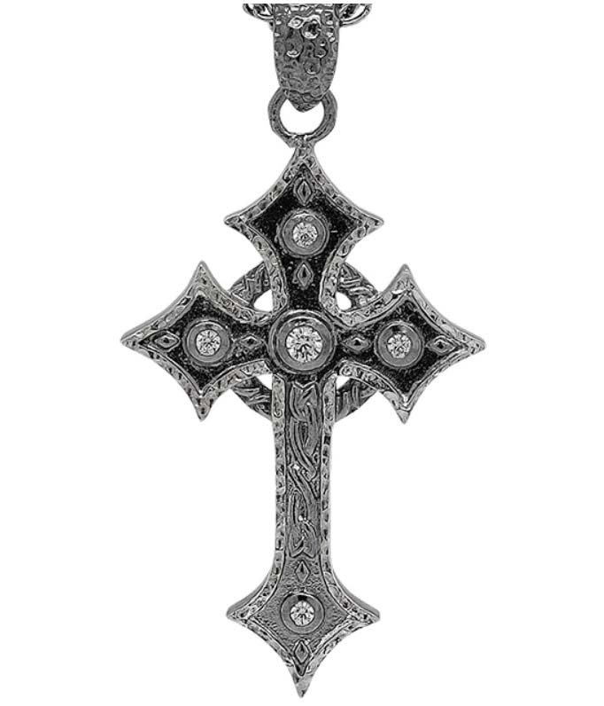 Sterling Silver Celtic Cross Pendant with CZs