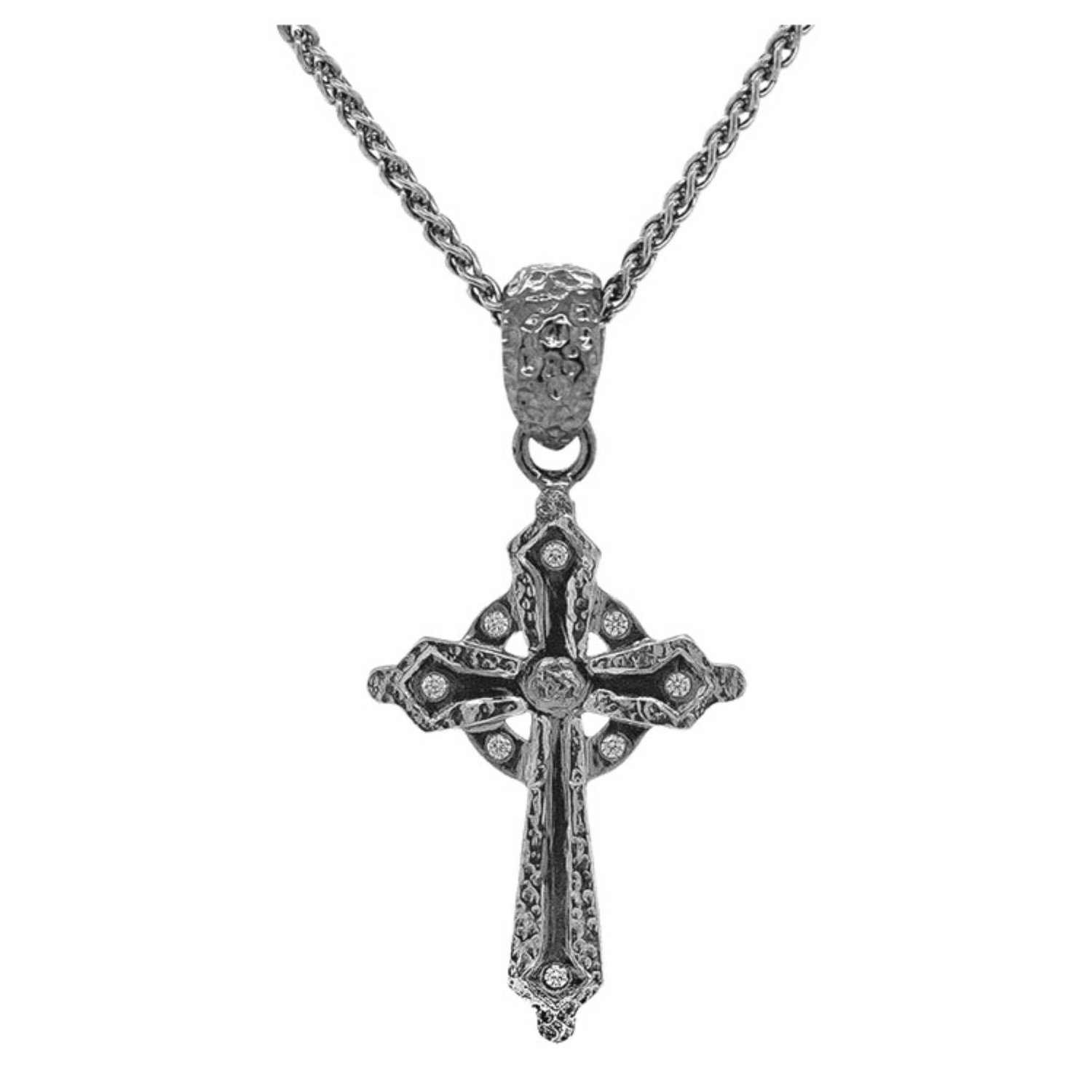 Sterling Silver Celtic Cross with CZs