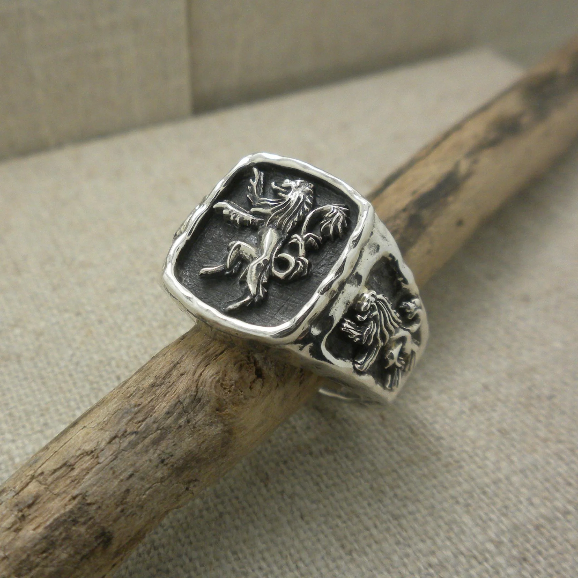 Sterling Silver Scottish Rampant Signet Ring