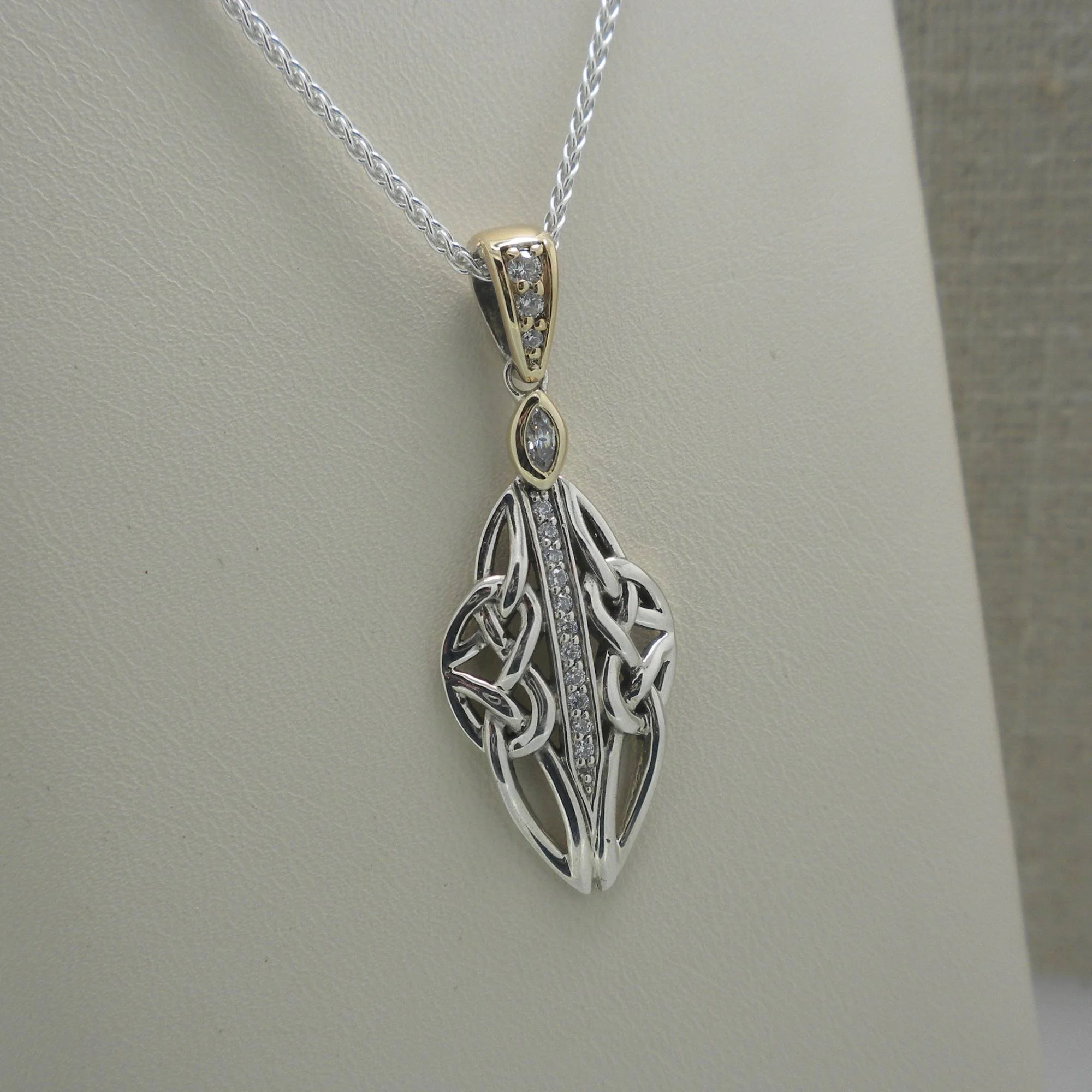 Small Tribal Trinity Knot Gateway Pendant with CZs