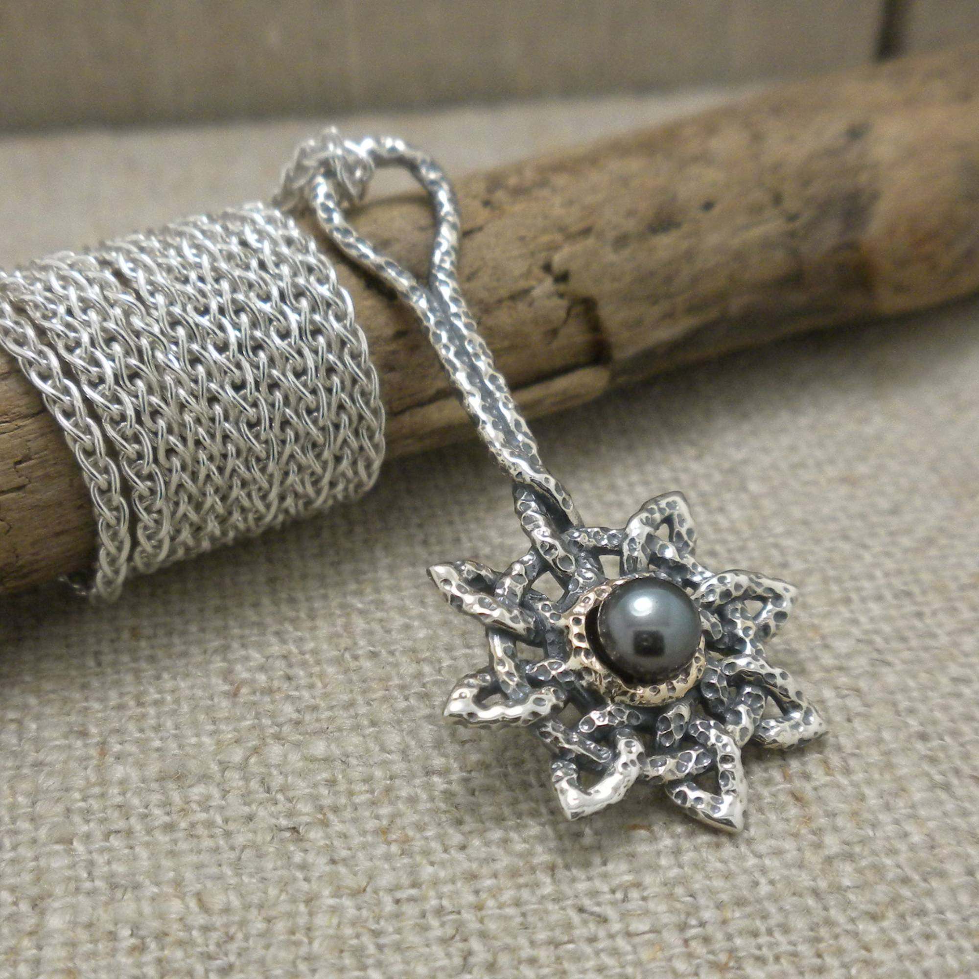 Sun Pendant with Pearl
