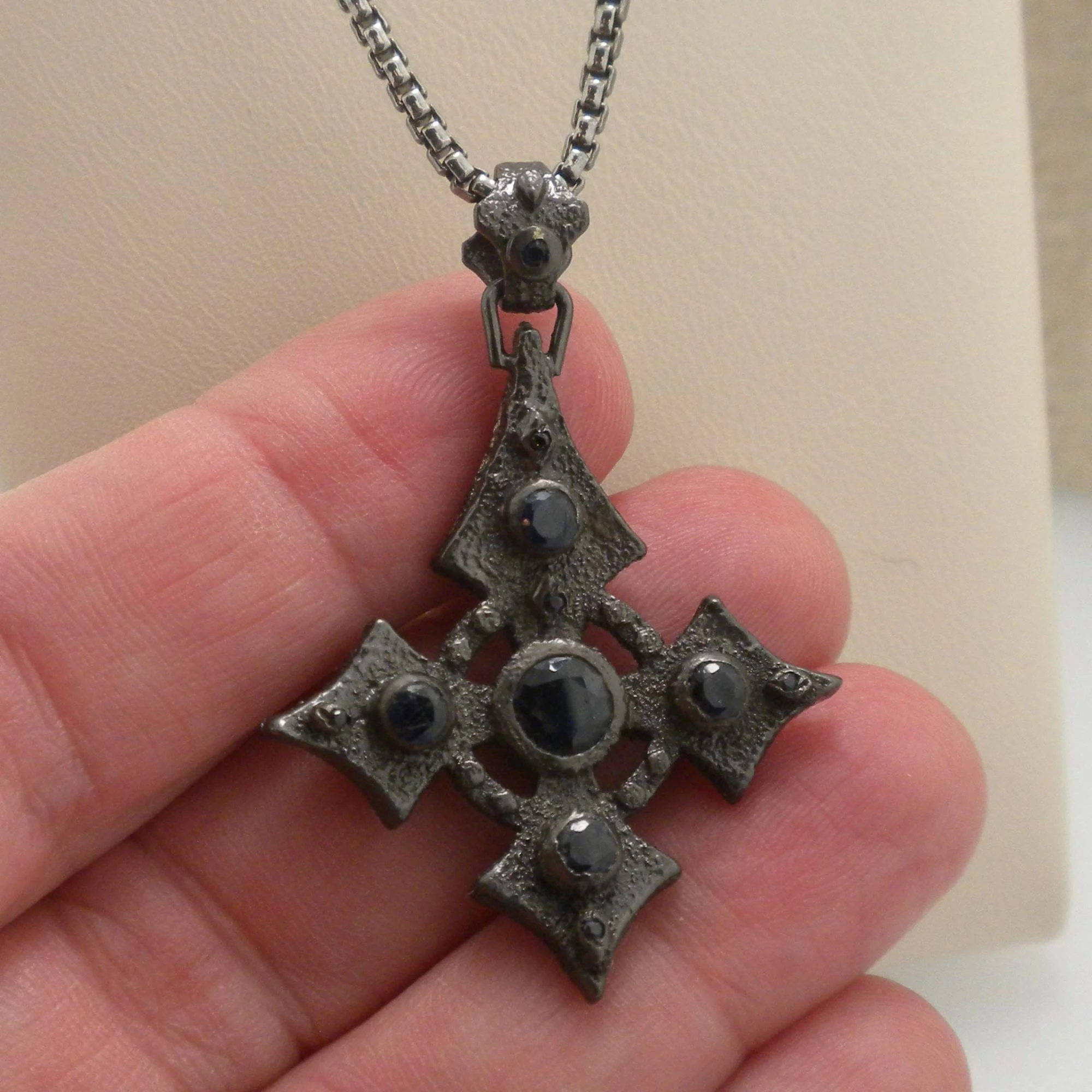 Celtic Cross with Sapphires