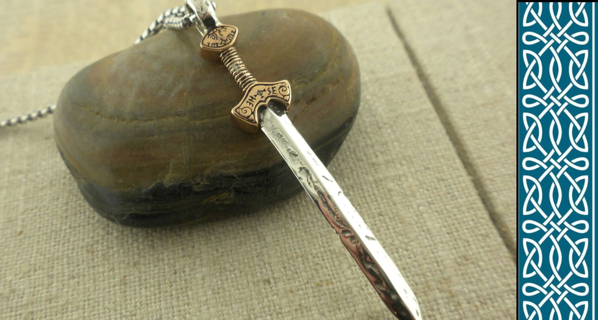 Bronze and Sterling Silver Viking Sword