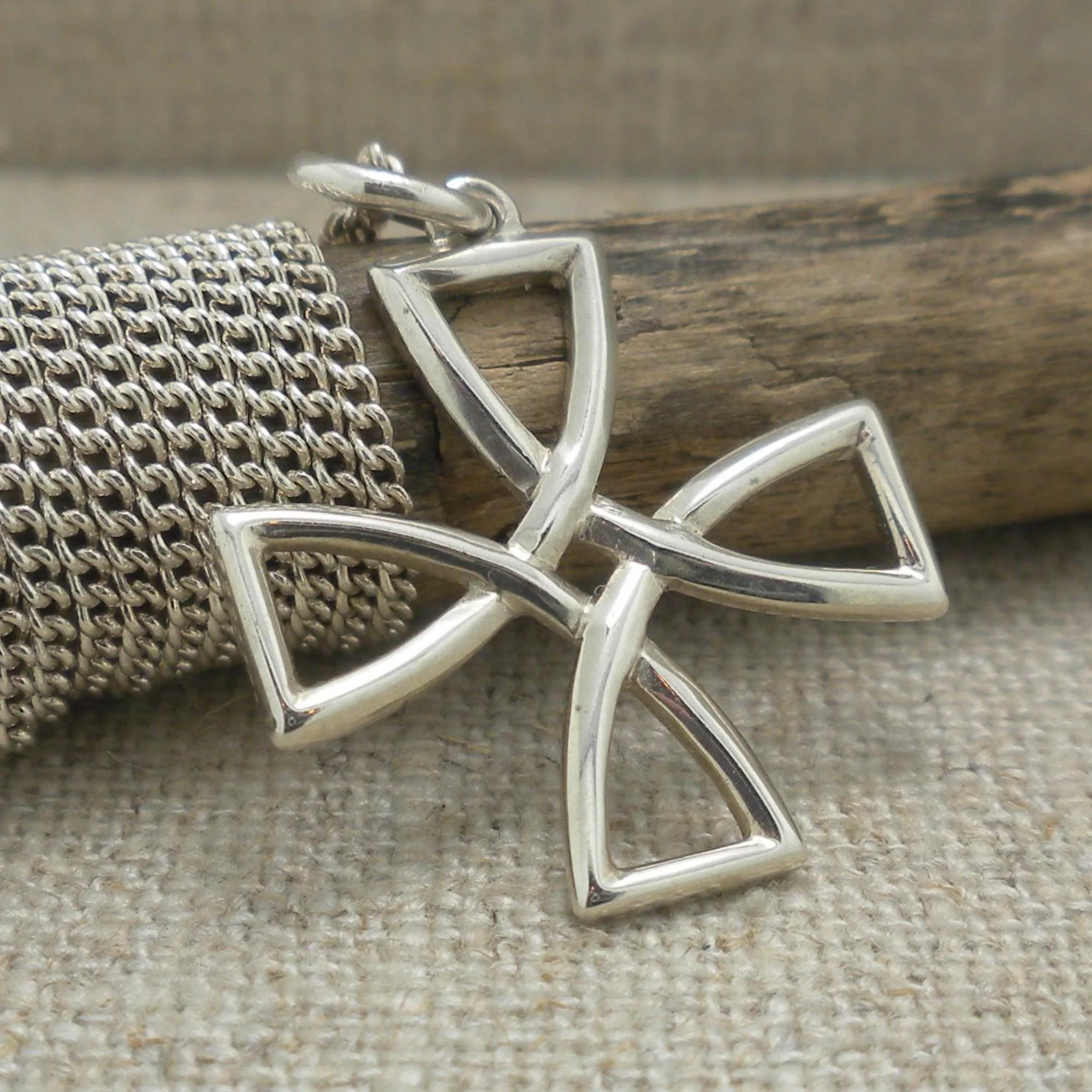 Sterling Silver Celtic White's Cross Irish Made