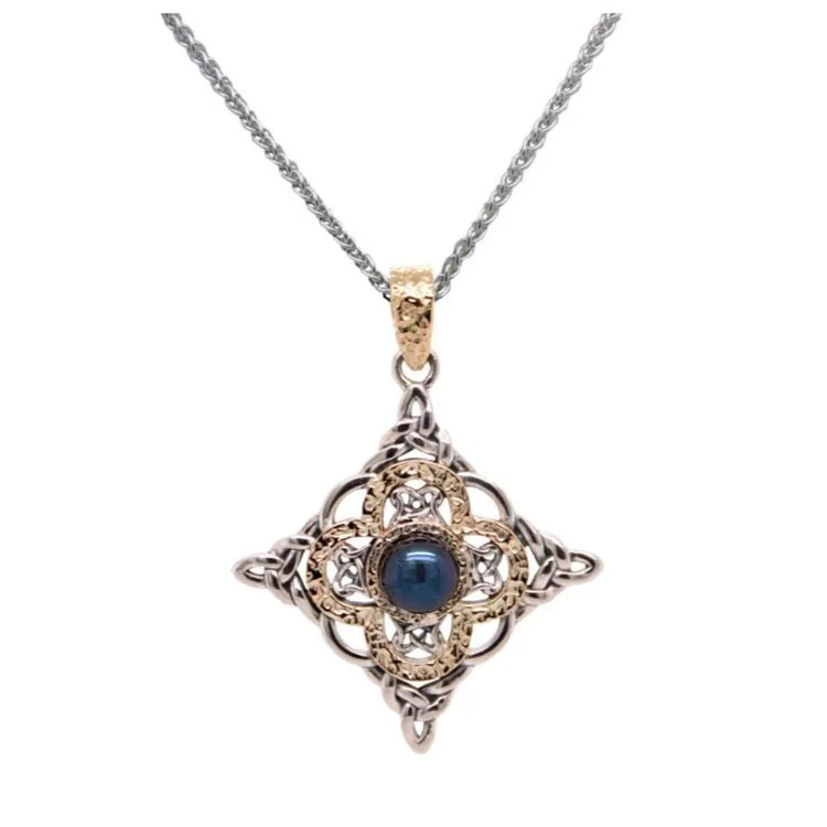 Sterling Silver &amp; 10K Aphrodite Pendant with Peacock Fresh Water Pearl
