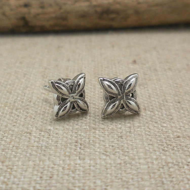 Sterling Silver Celestial Celtic Cross Earrings