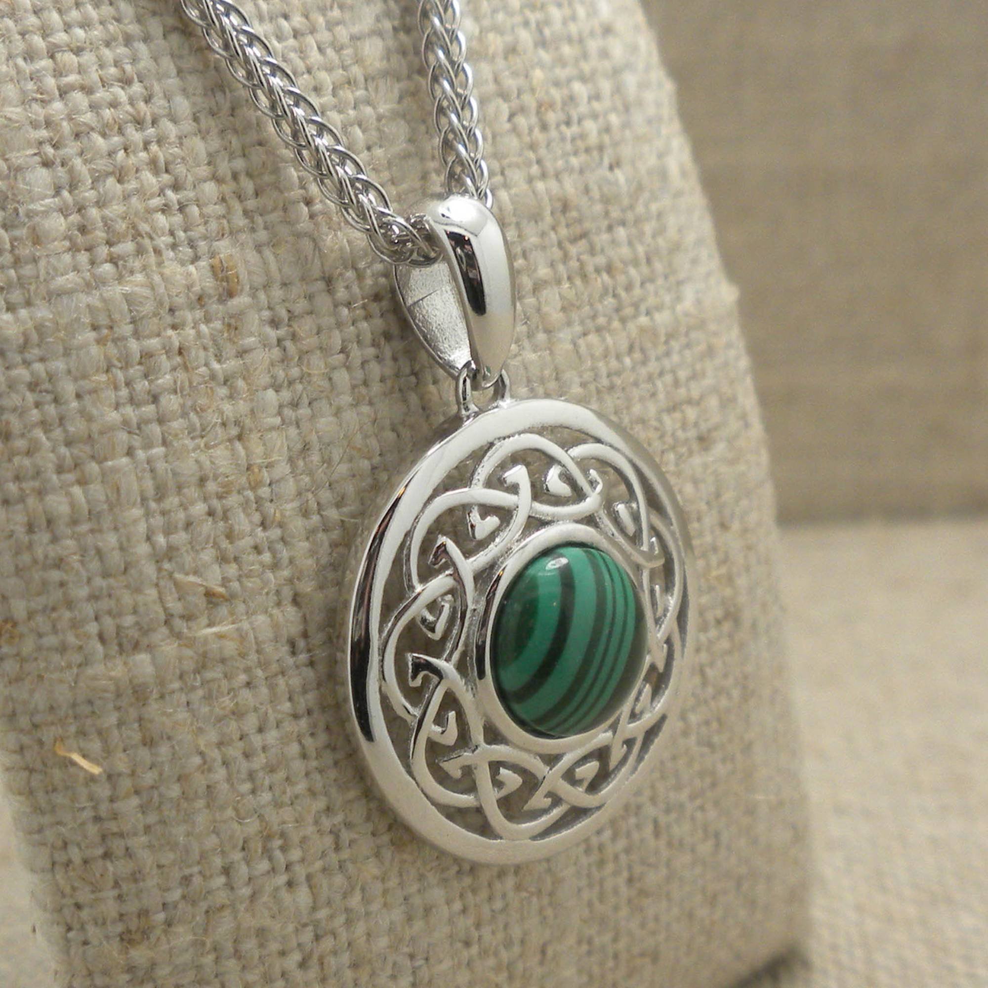 Celtic Solstice Pendant with Malachite by Boru