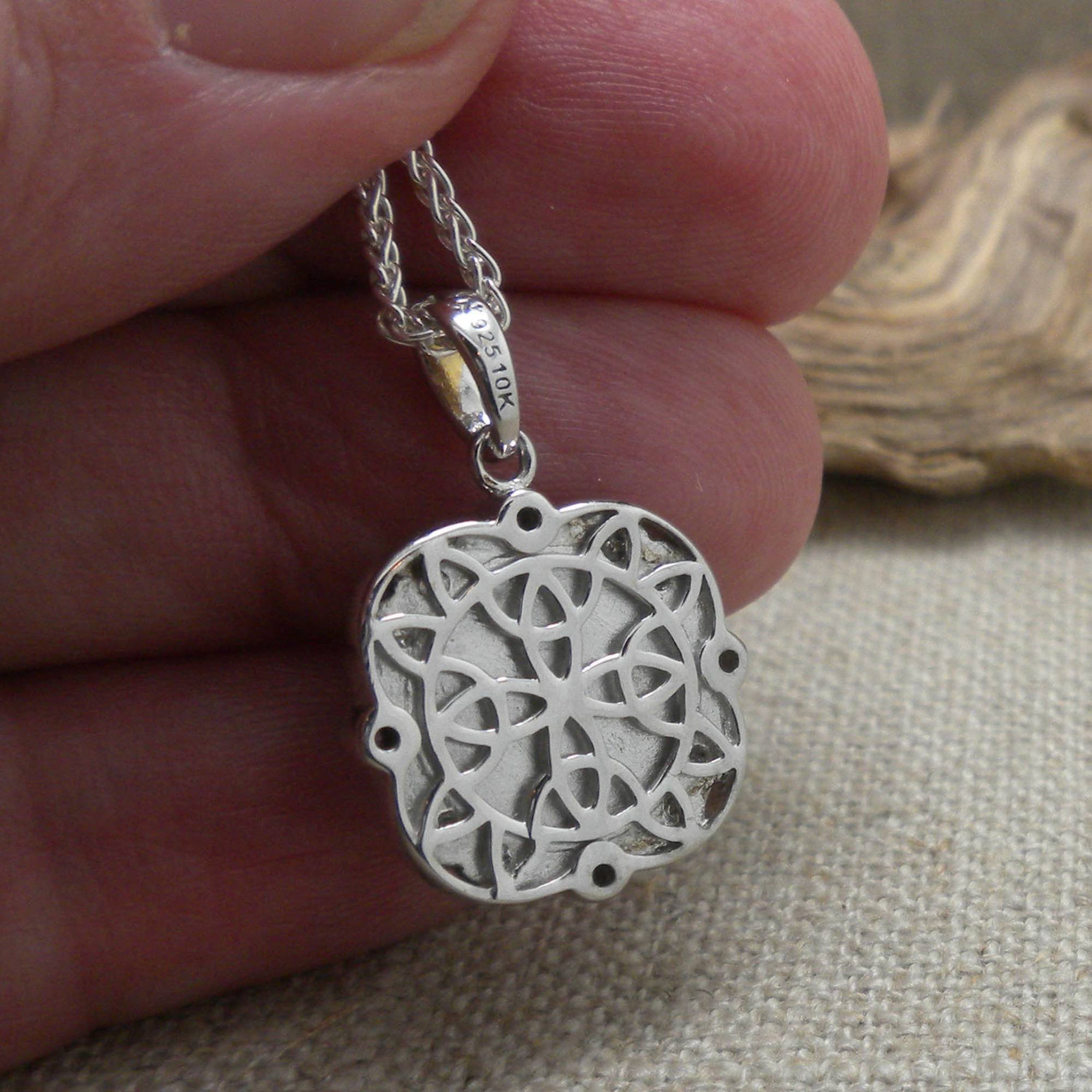 Back of Aphrodite Pendant with Trinity Cross
