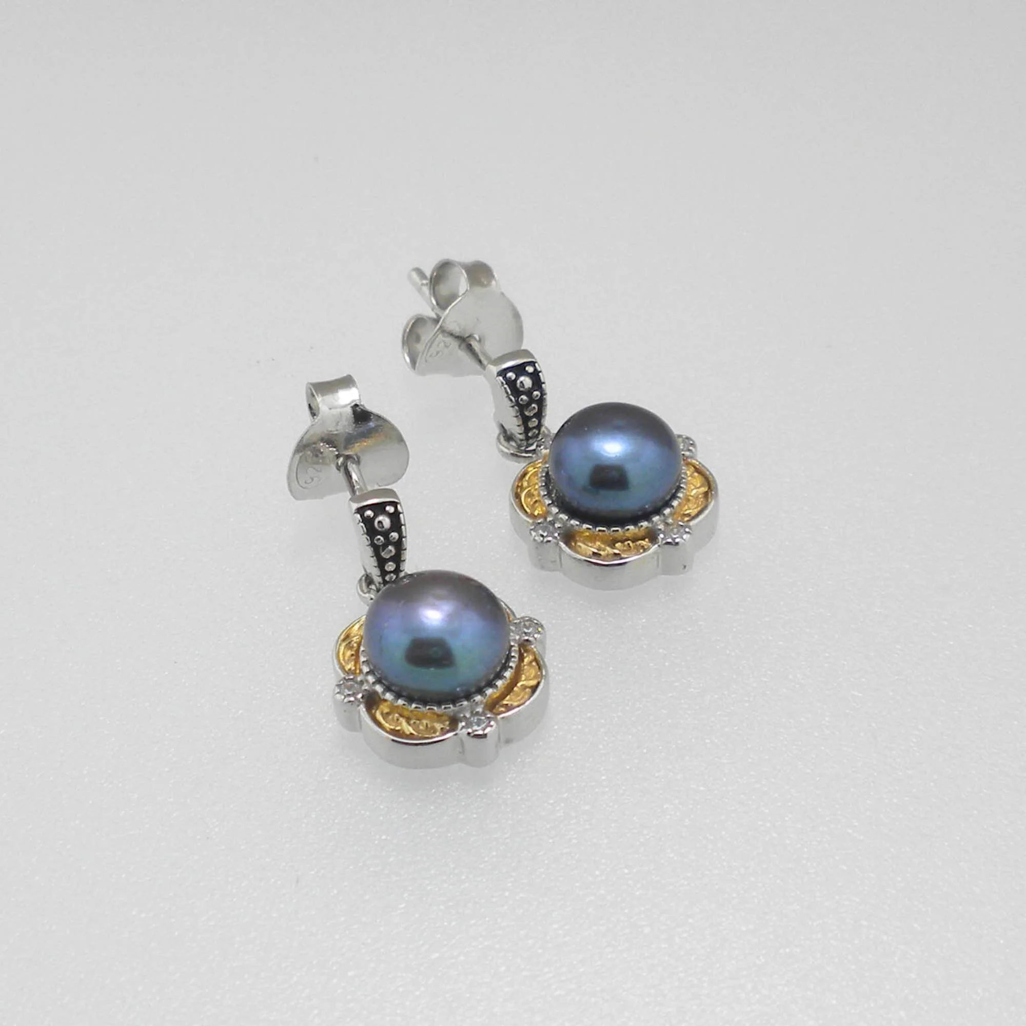 Sterling Silver &amp; 10K Aphrodite Earrings with Pearls
