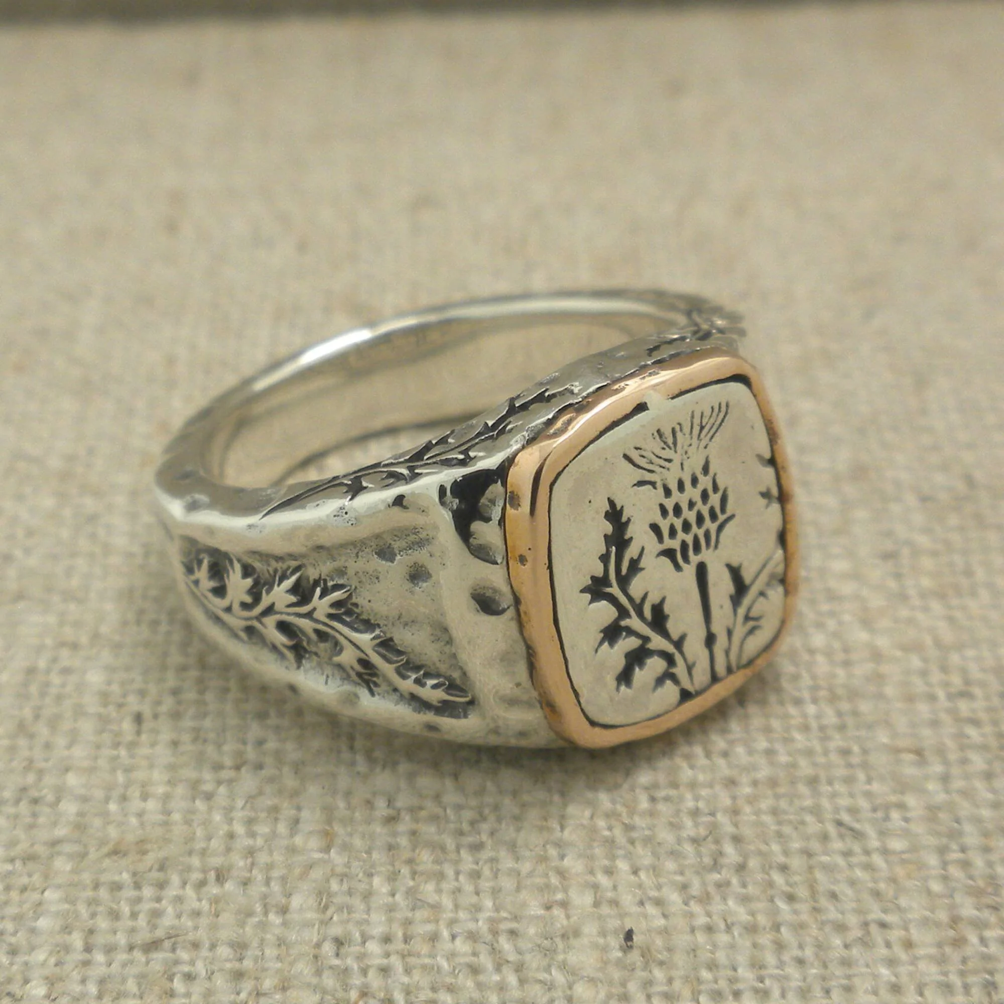 Thistle Signet Ring by Keith Jack