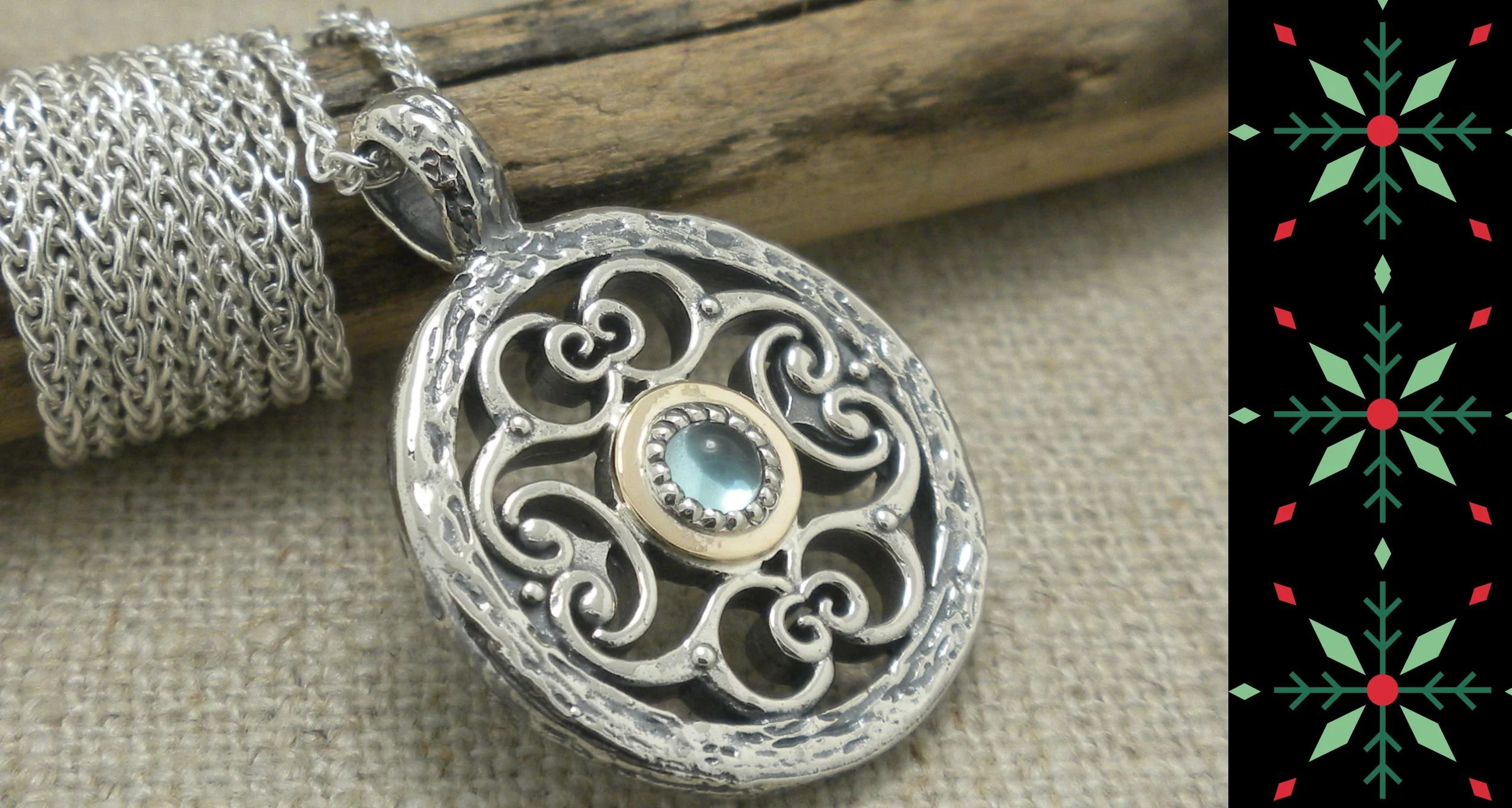 Celtic Knot Pendant with Blue Topaz
