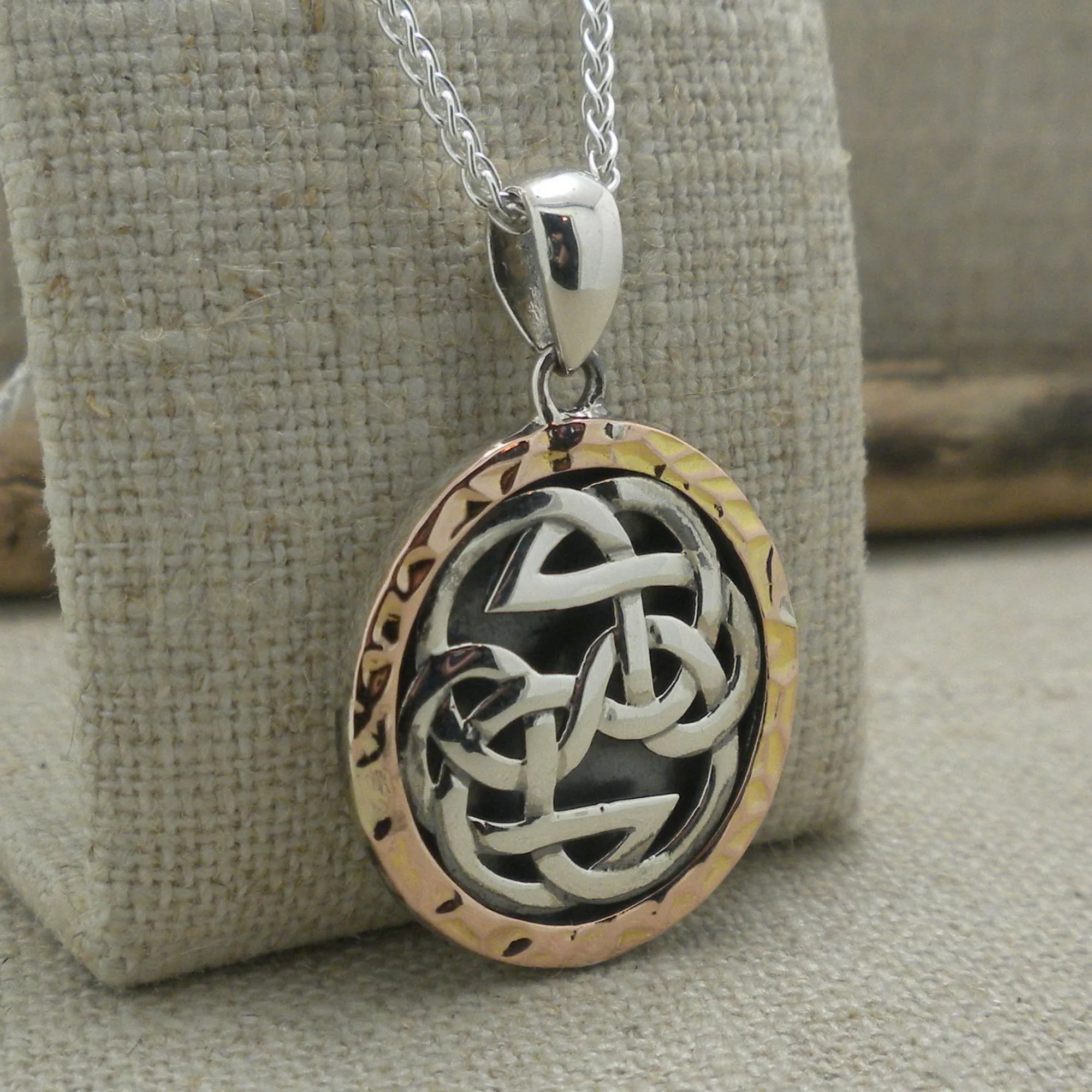 Sterling Silver &amp; Rose Lewis Knot Pendant
