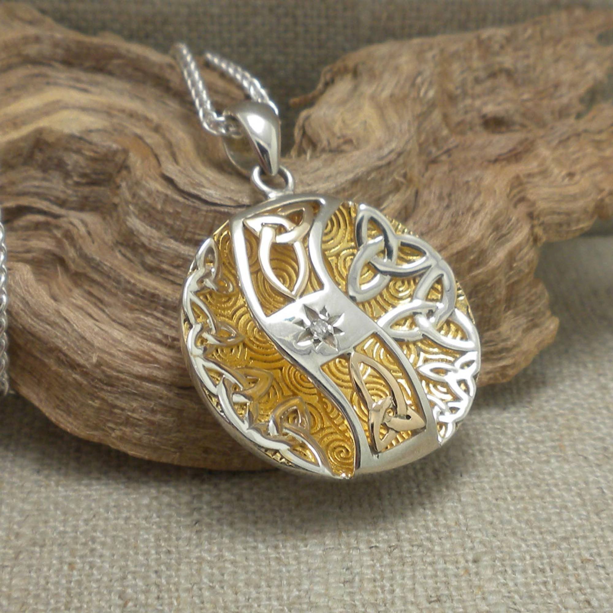 Trinity Knot and Spiral with Diamond Faerie Pendant