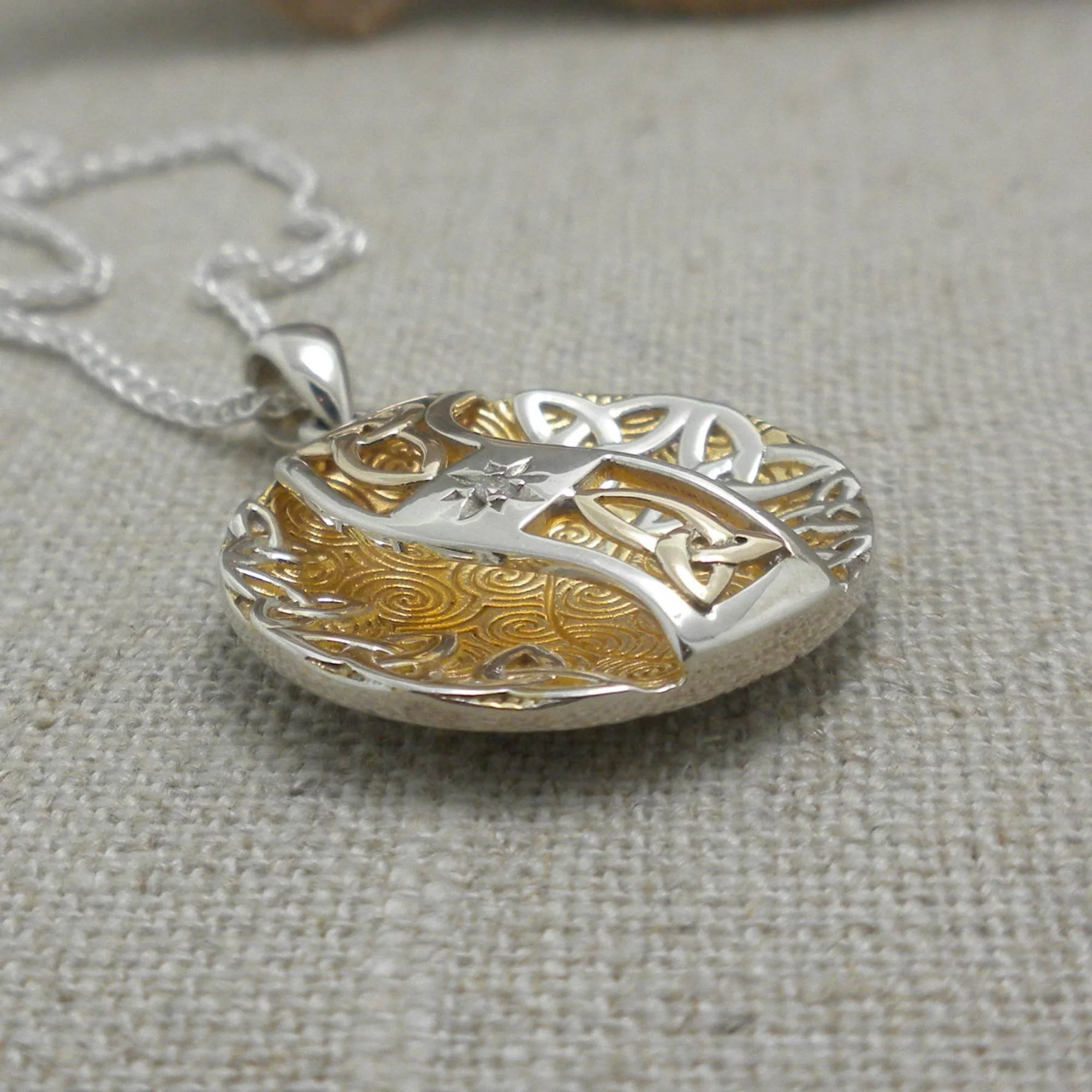 Trinity Knot and Diamond Faerie Pendant