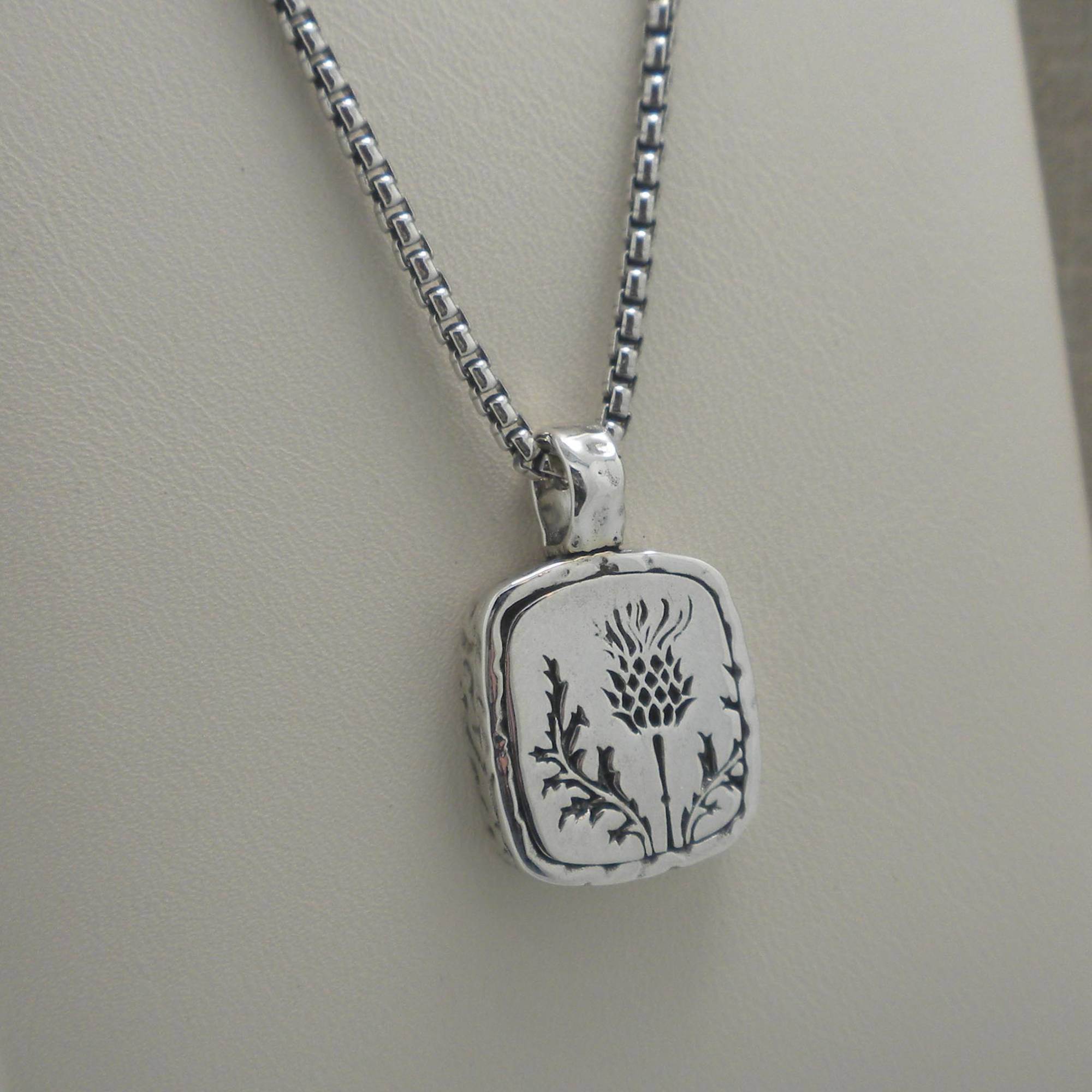 Sterling Silver Thistle Pendant By Keith Jack