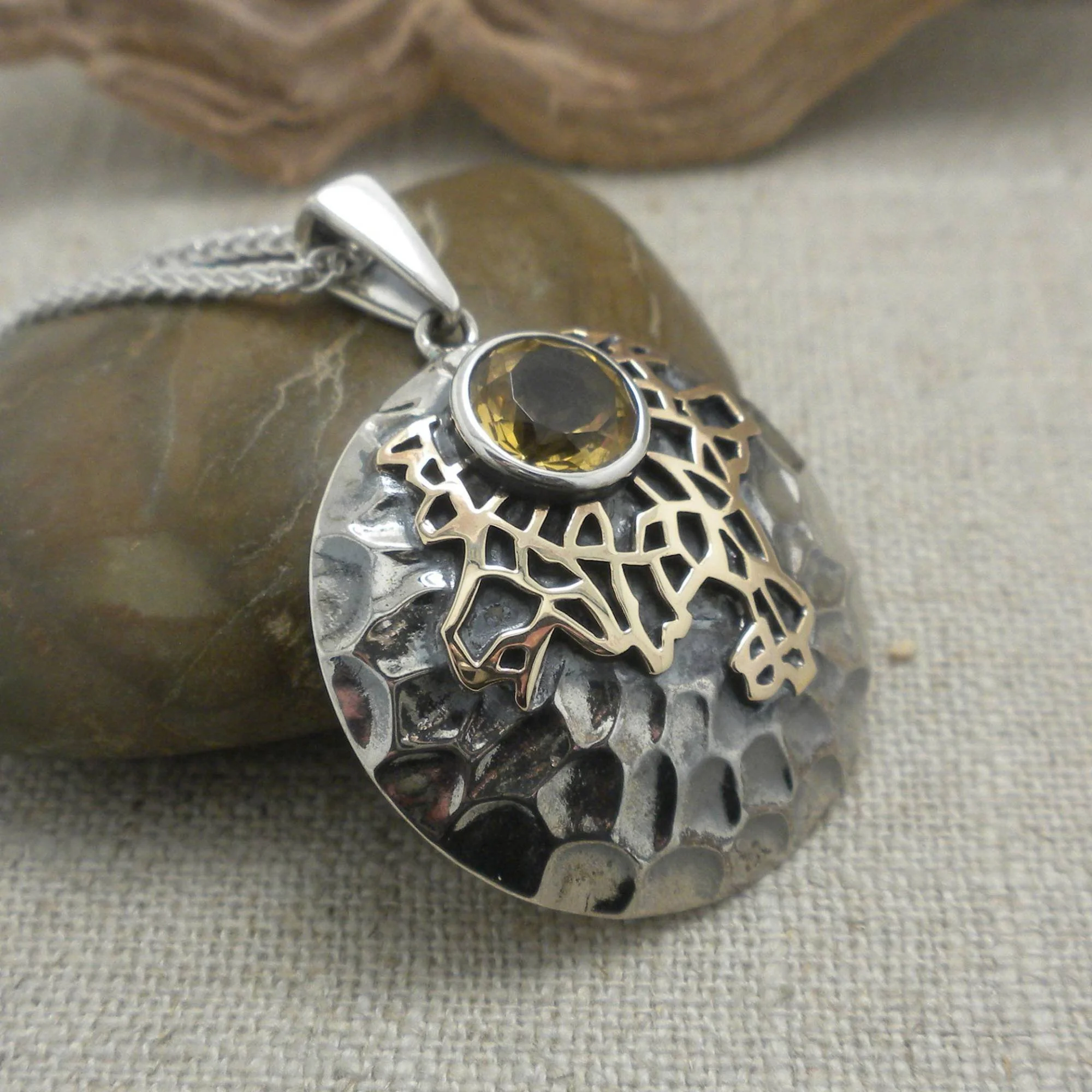 Elements Earth Penndant by Keith Jack with Citrine
