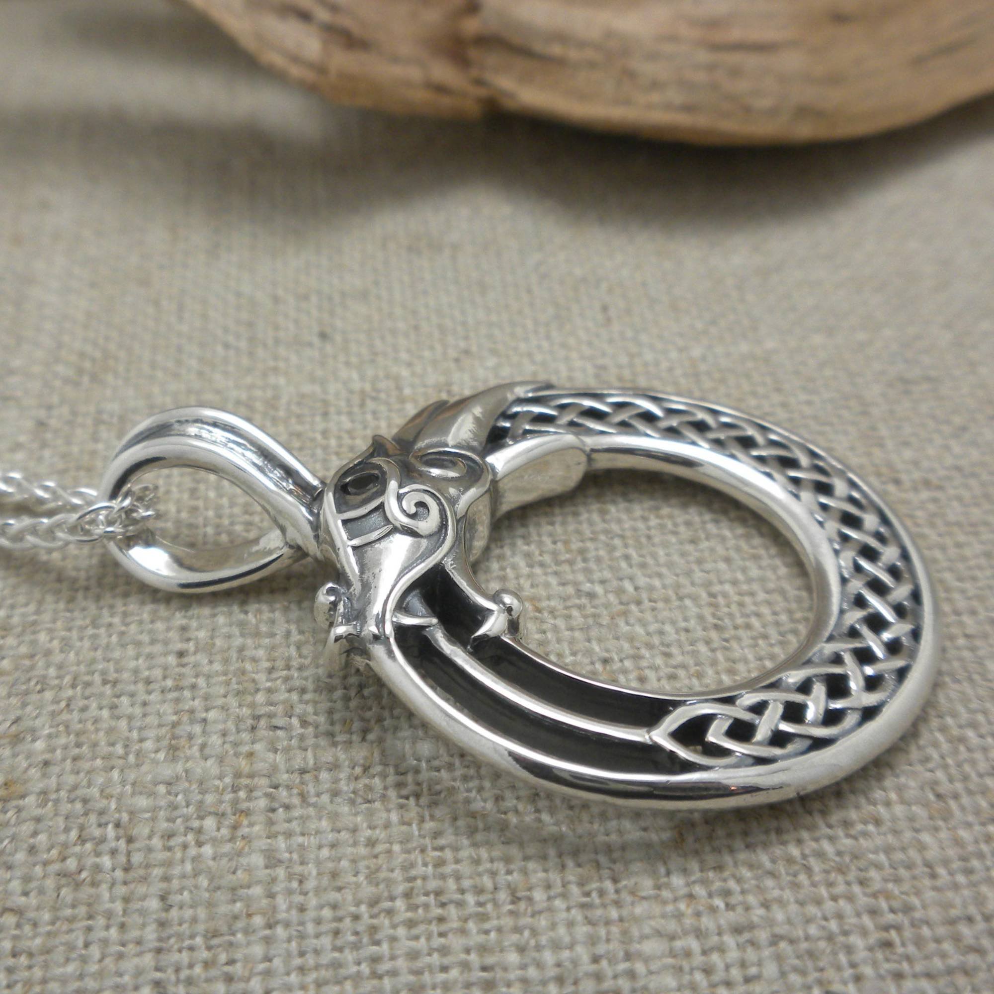 Sterling Silver Celtic Dragon Pendant