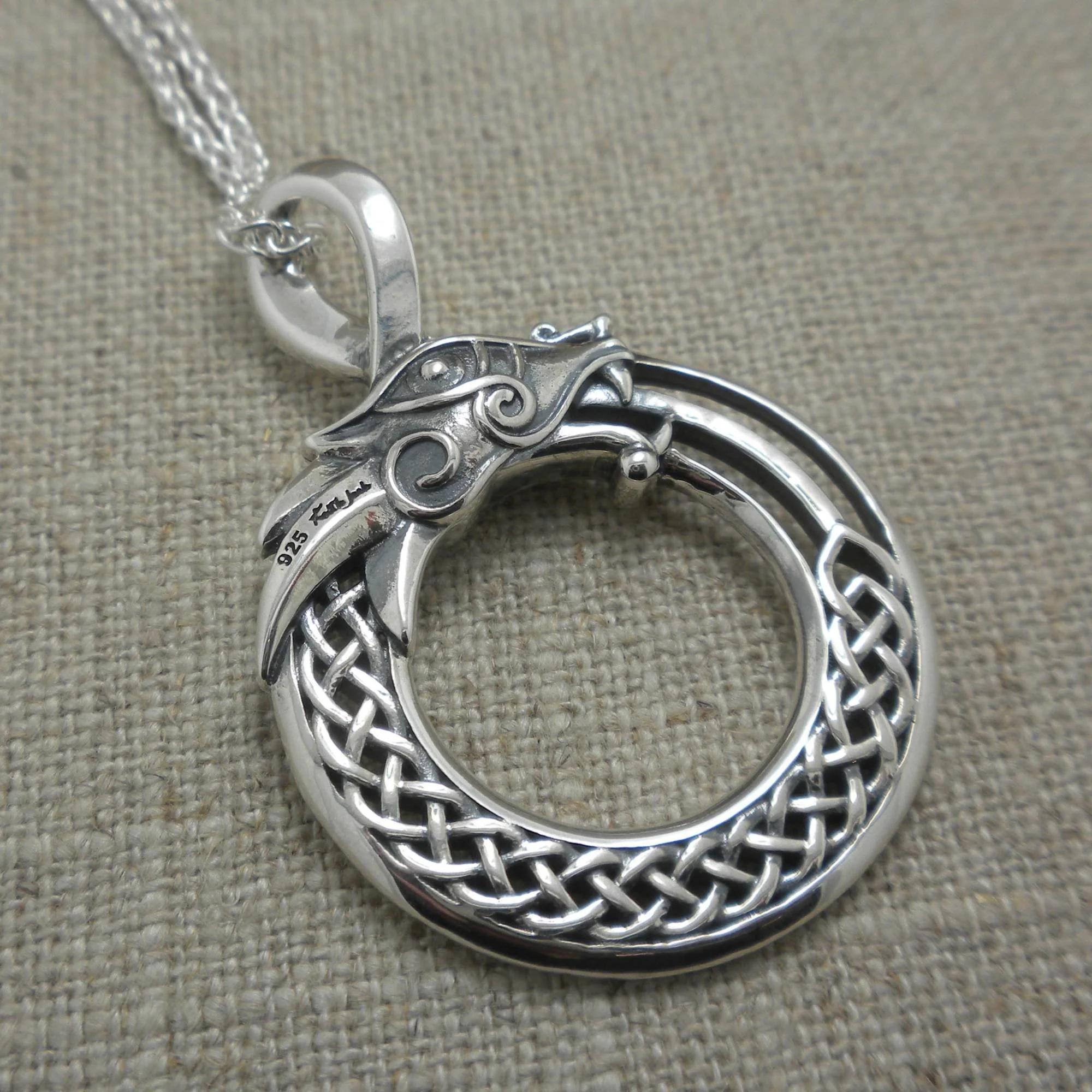 Sterling Silver Celtic Dragon Pendant