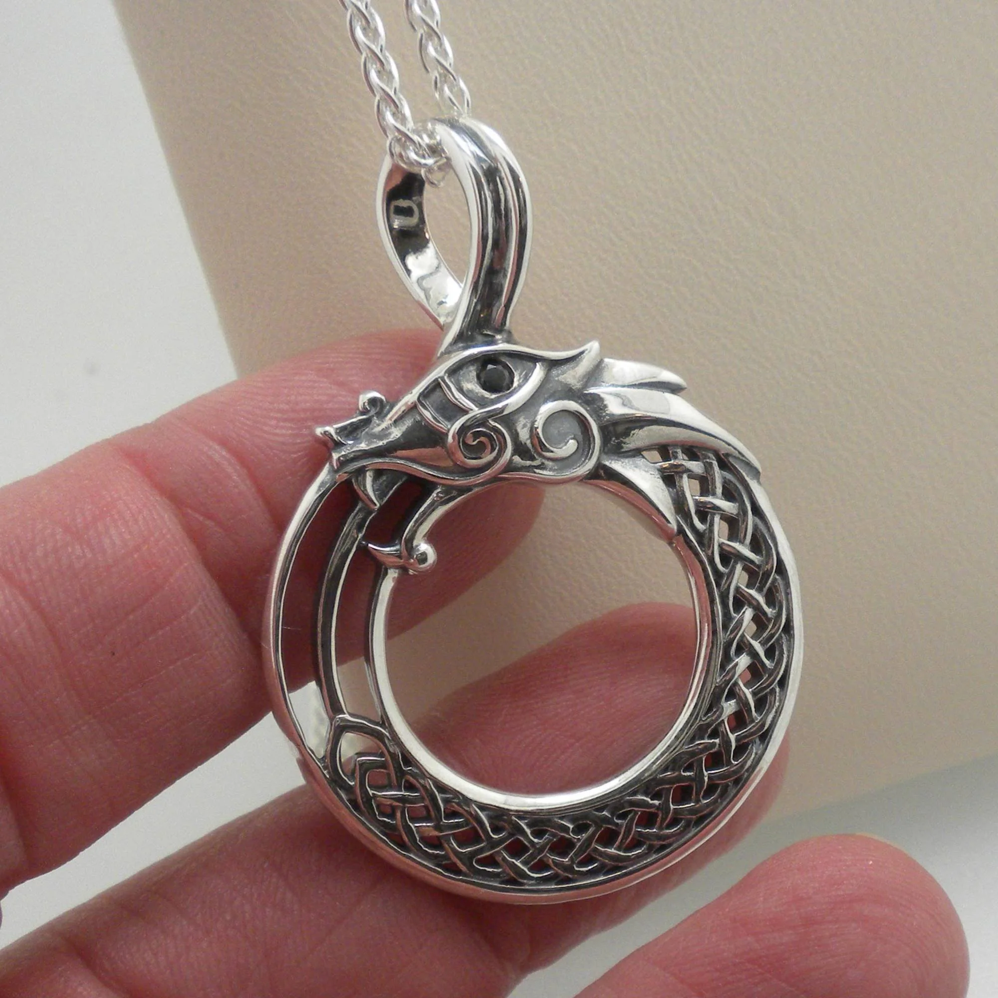 Sterling Silver Celtic Dragon Pendant by Keith Jack