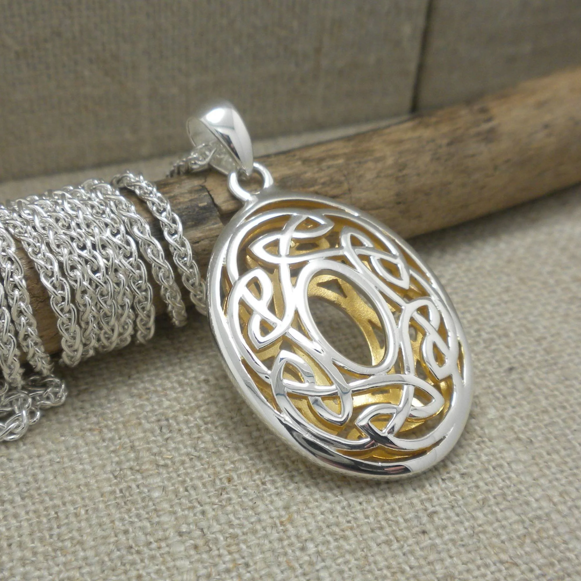 Oval Celtic Window to the Soul Pendant